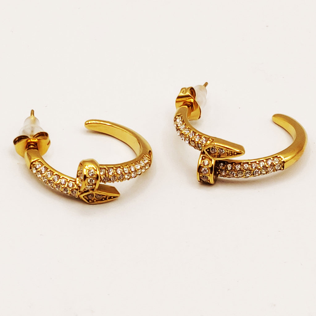 Boucles d'oreilles Clou Luxe Cristaux
