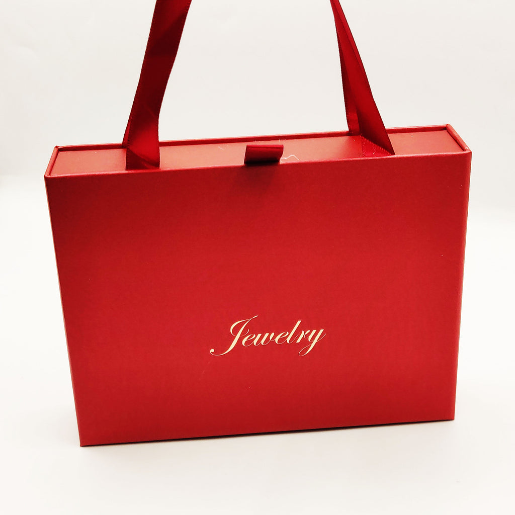 Boite à Bijoux "Sac à Main" Rouge pour Ensembles 4 Pièces Larges