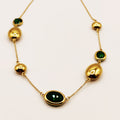 Collier Multi Ovales Dorés et Verts Luxe