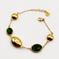 Bracelet Multi Ovales Dorés et Verts Luxe