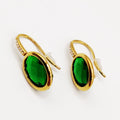 Boucles d'oreilles Multi Ovales Dorés et Verts Luxe
