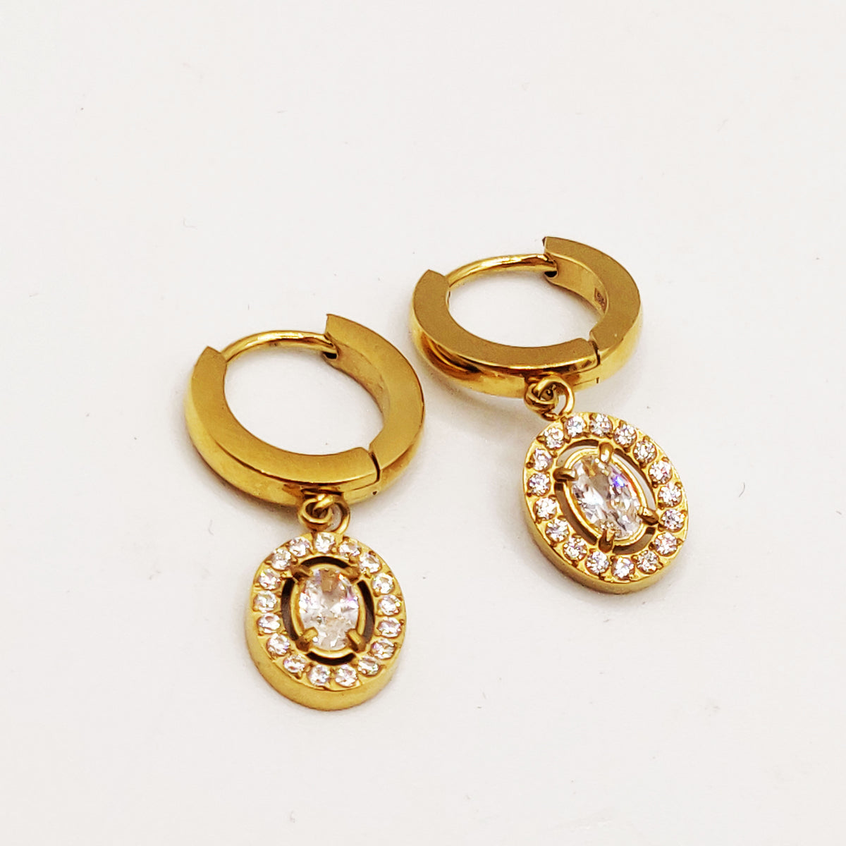 Boucles d'oreilles Multi Cristaux Ovales Tour Cristaux