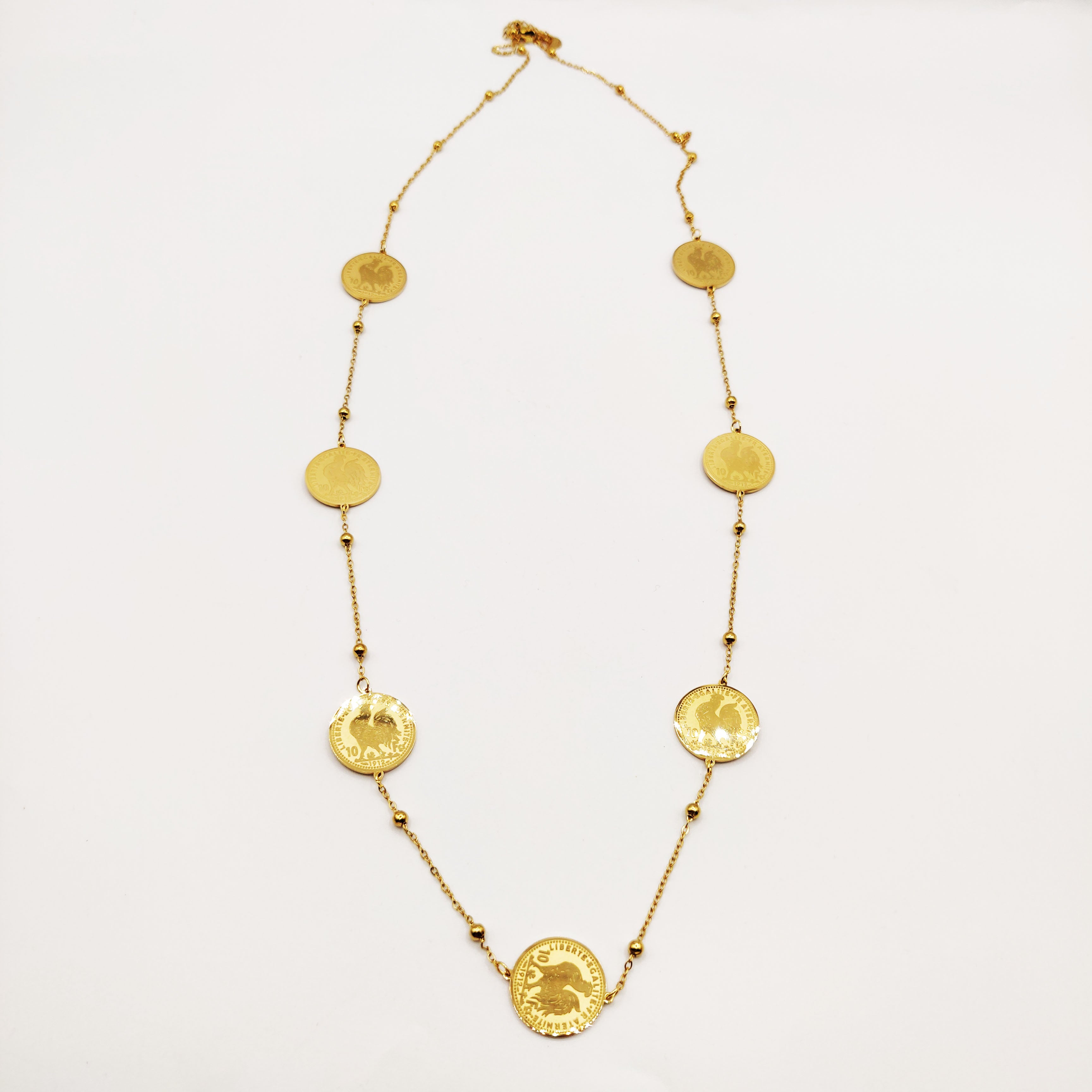 Collier / Sautoir Multi Louise Coq et Perles d'imitation Luxe