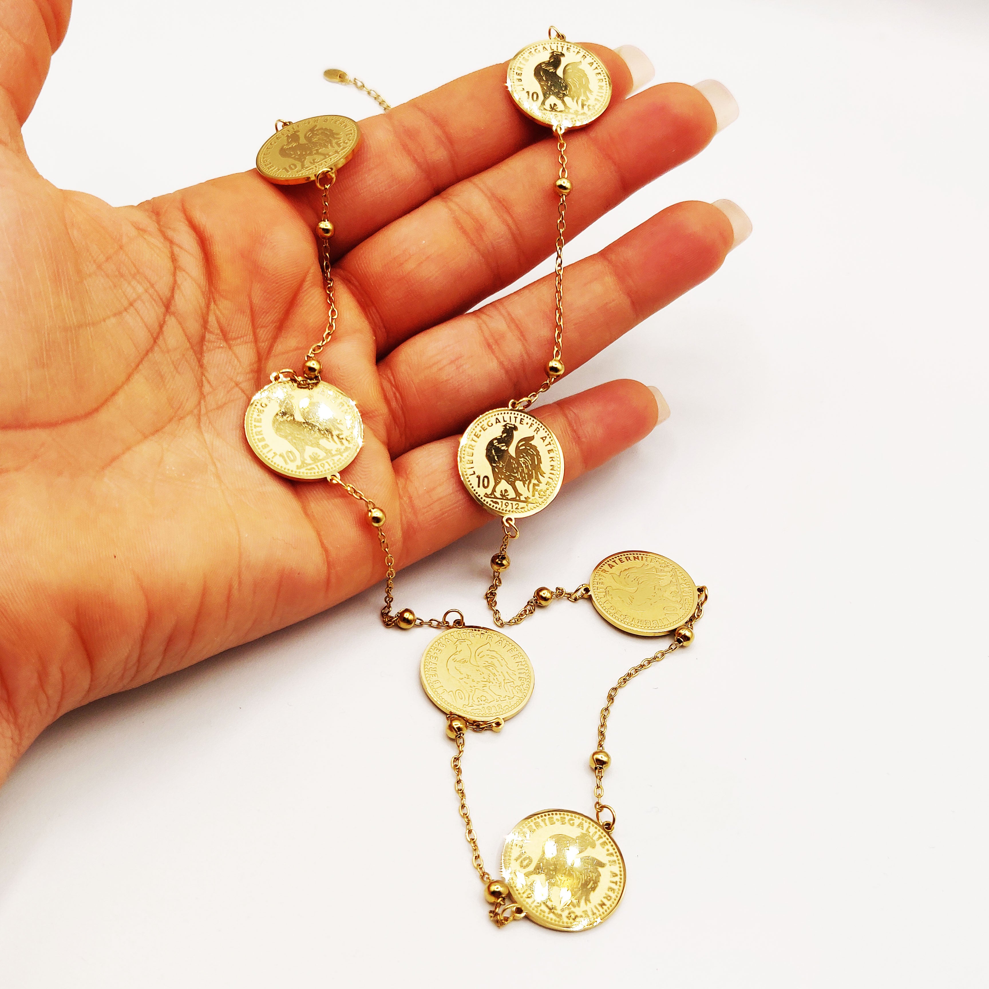 Collier / Sautoir Multi Louise Coq et Perles d'imitation Luxe