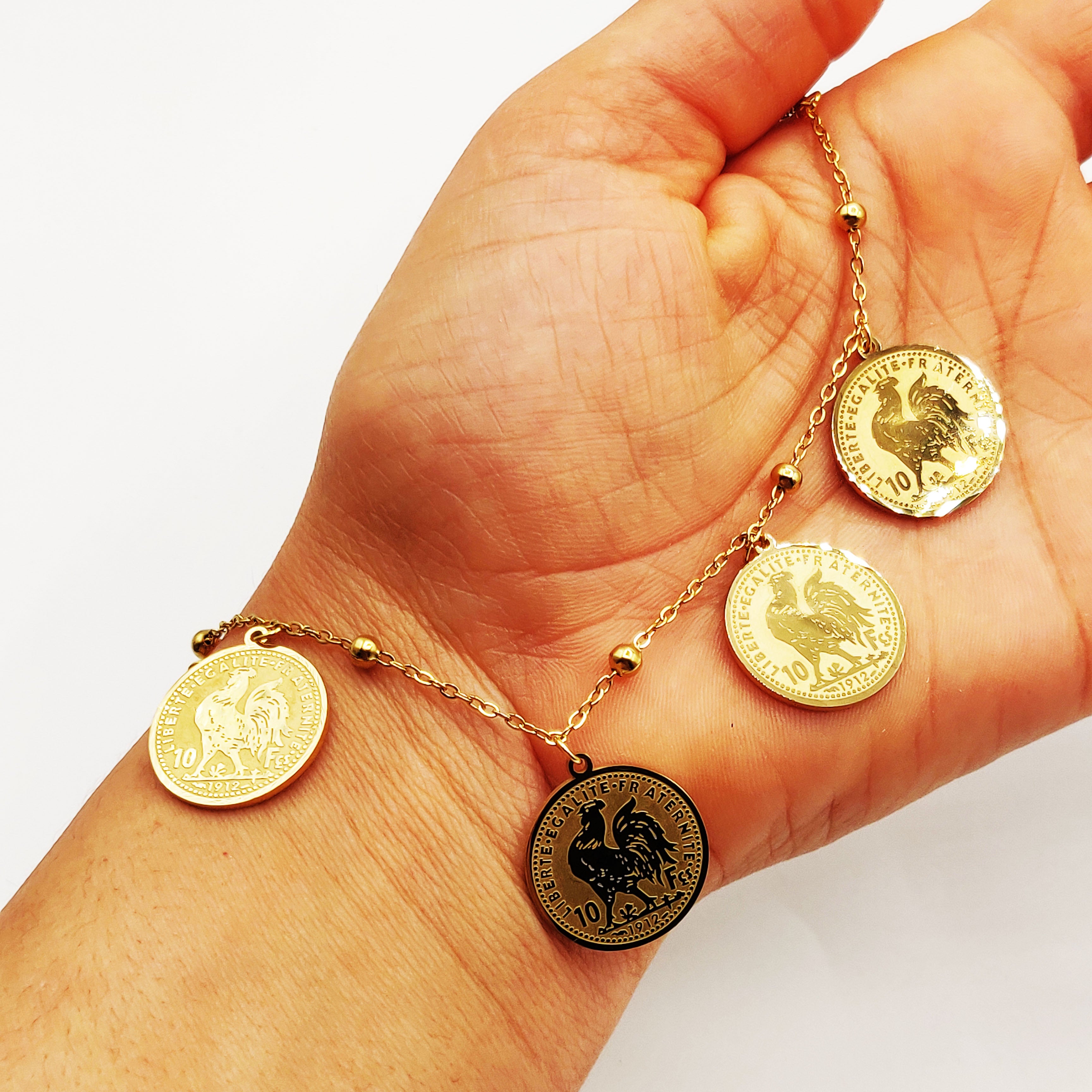 Bracelet Multi Louise Coq et Perles d'imitation Luxe