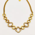 Collier Chaîne Grands Trèfles Creux Cristaux Luxe