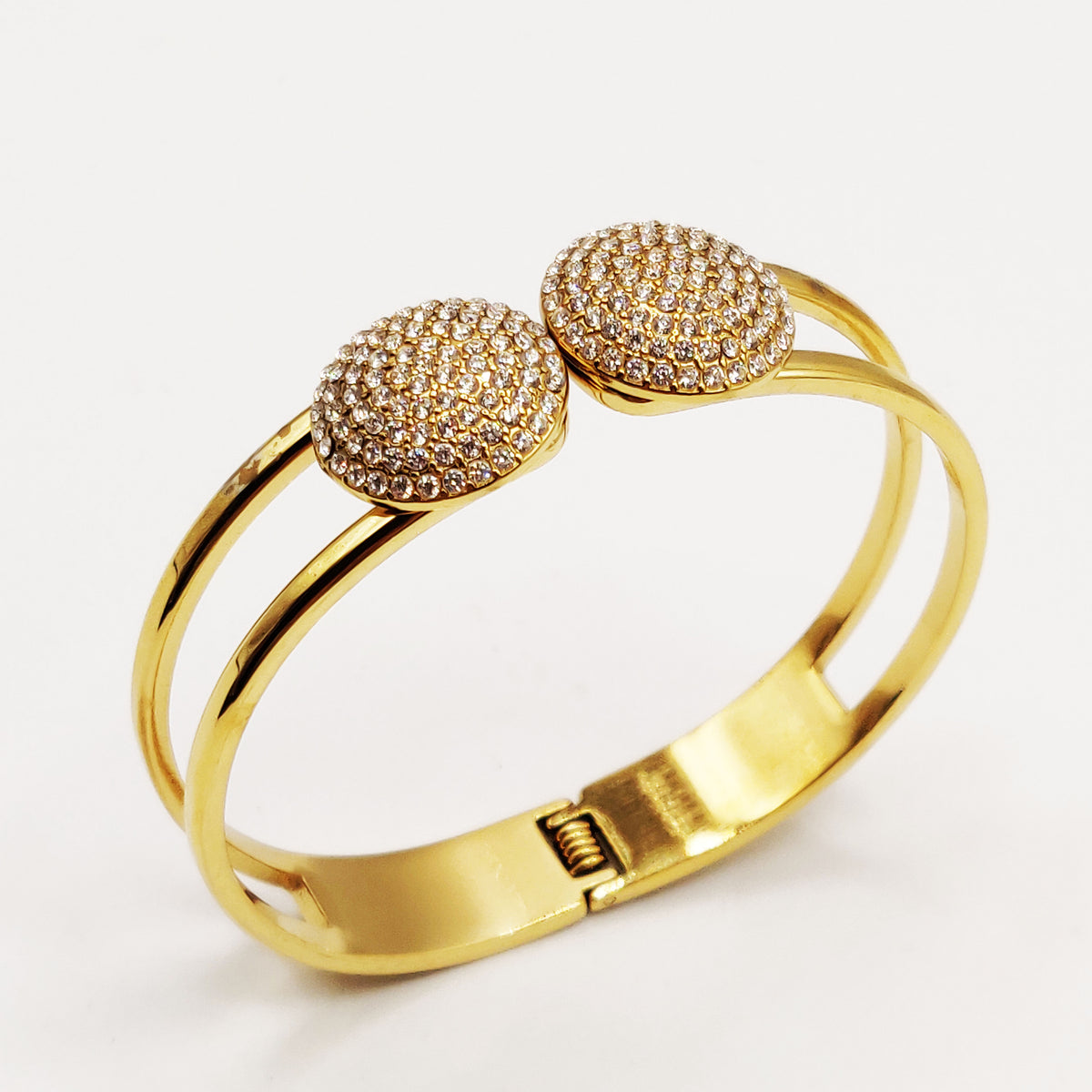 Bracelet Rigide Multi Cercles Multi Cristaux Luxe