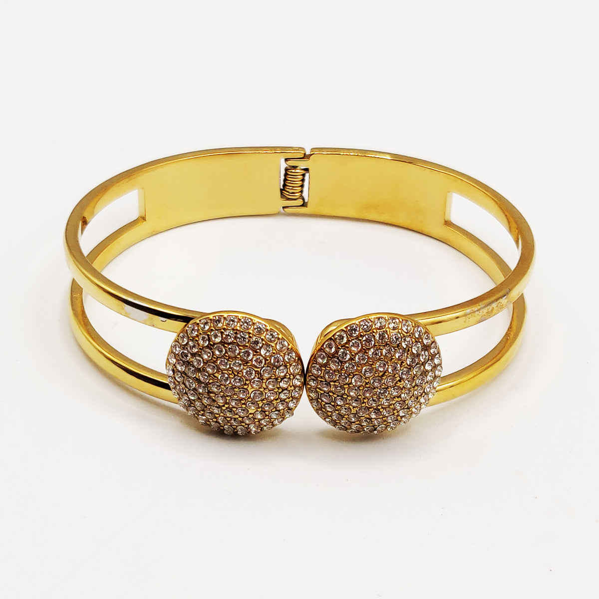 Bracelet Rigide Multi Cercles Multi Cristaux Luxe