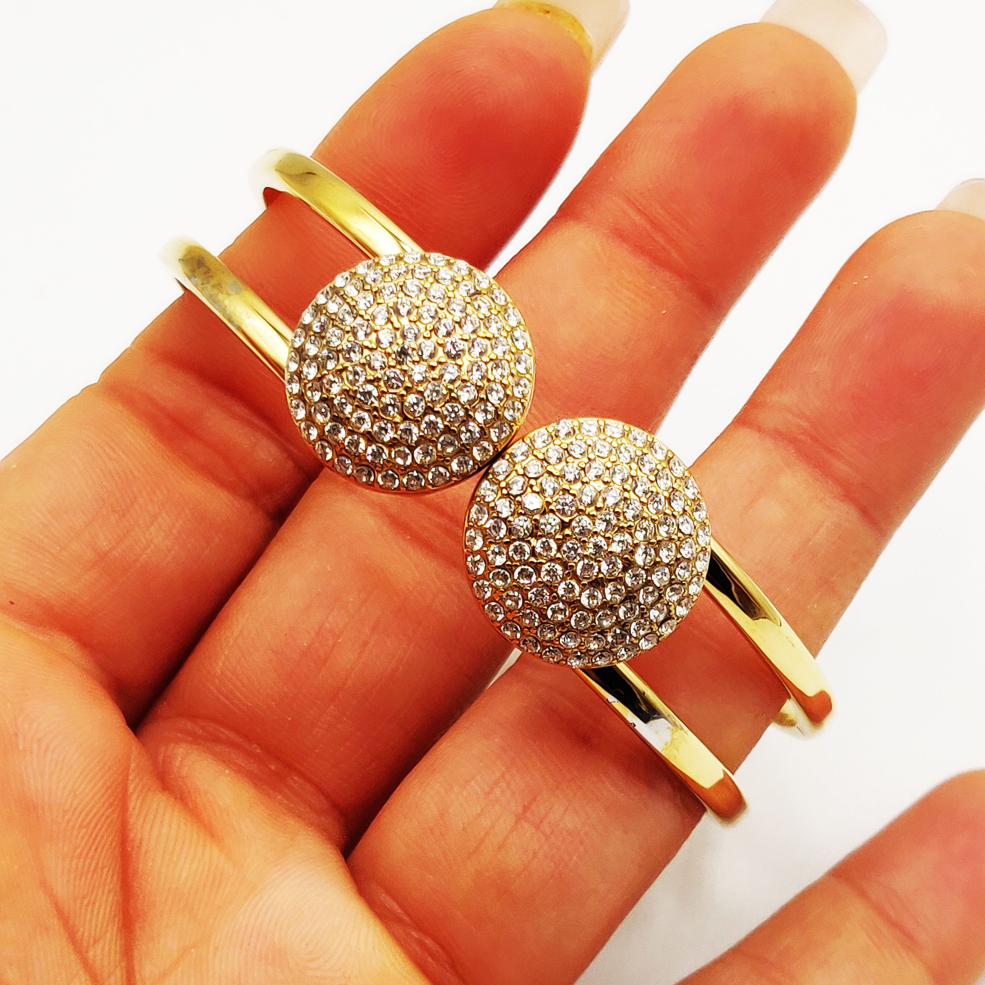 Bracelet Rigide Multi Cercles Multi Cristaux Luxe