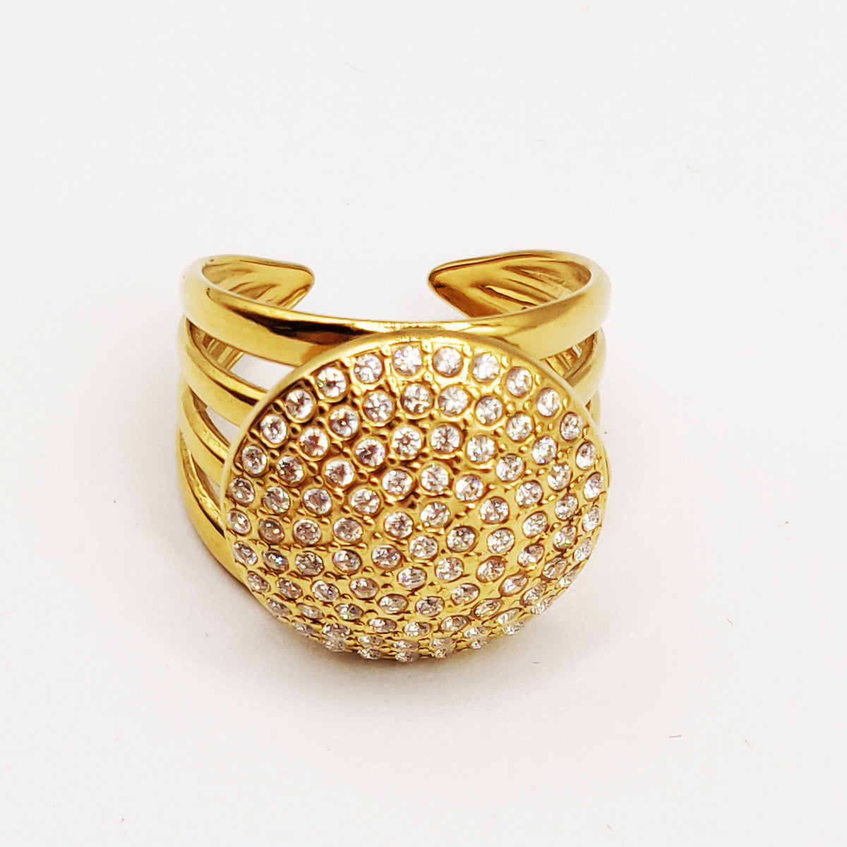 Bague Multi Cercles Multi Cristaux Luxe