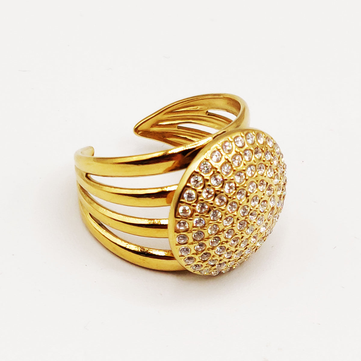 Bague Multi Cercles Multi Cristaux Luxe