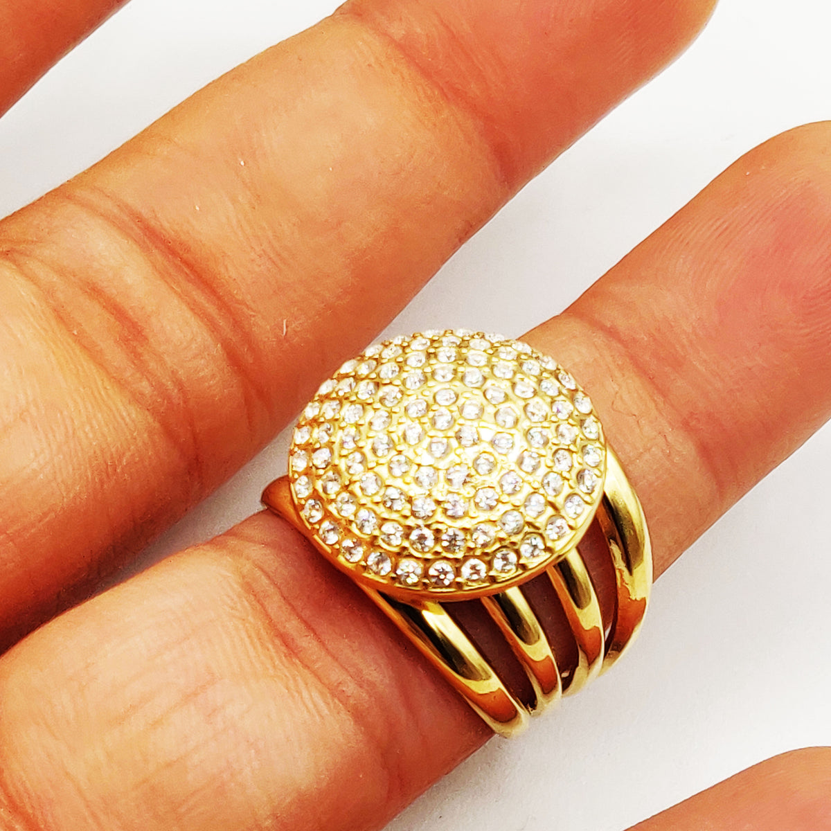 Bague Multi Cercles Multi Cristaux Luxe