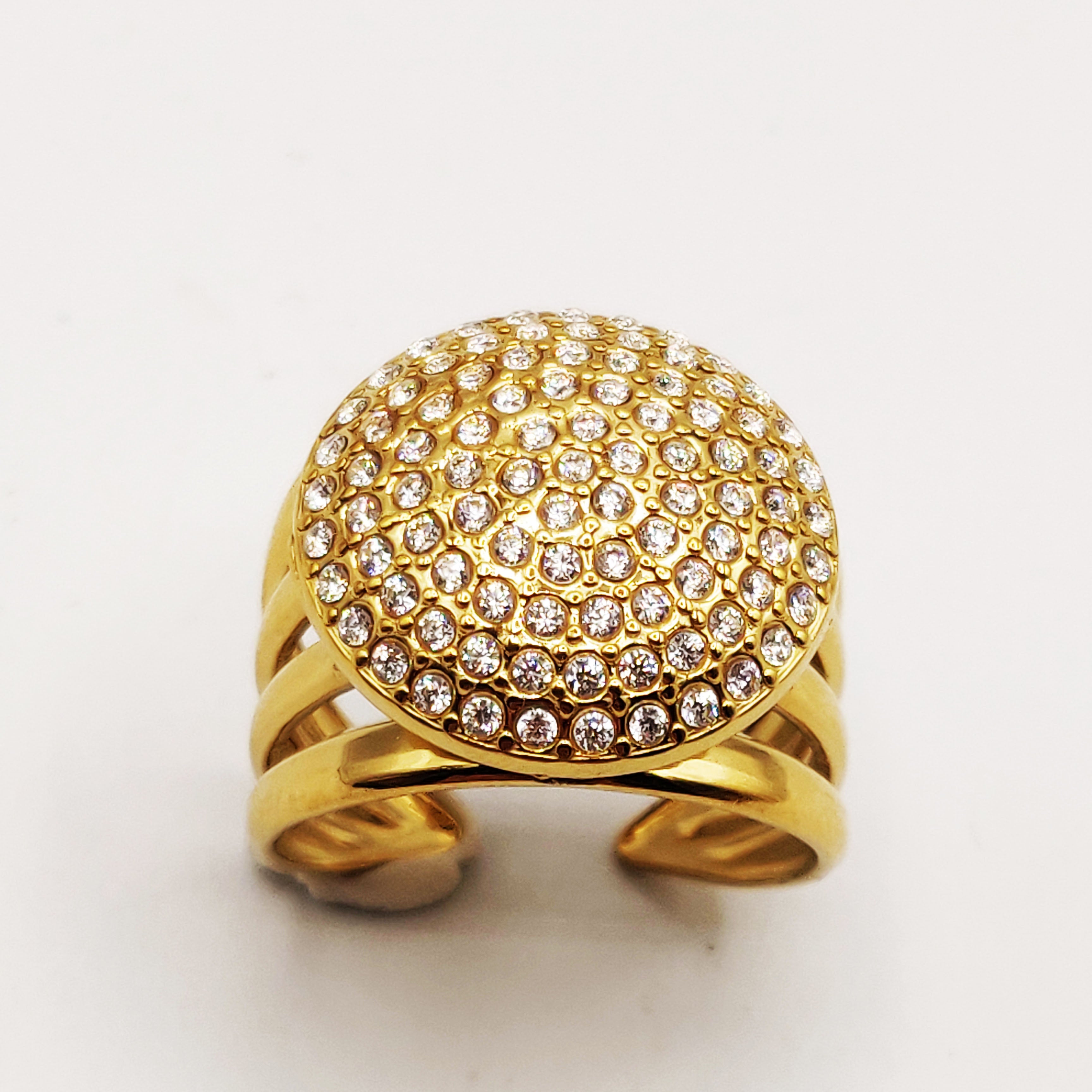 Bague Multi Cercles Multi Cristaux Luxe