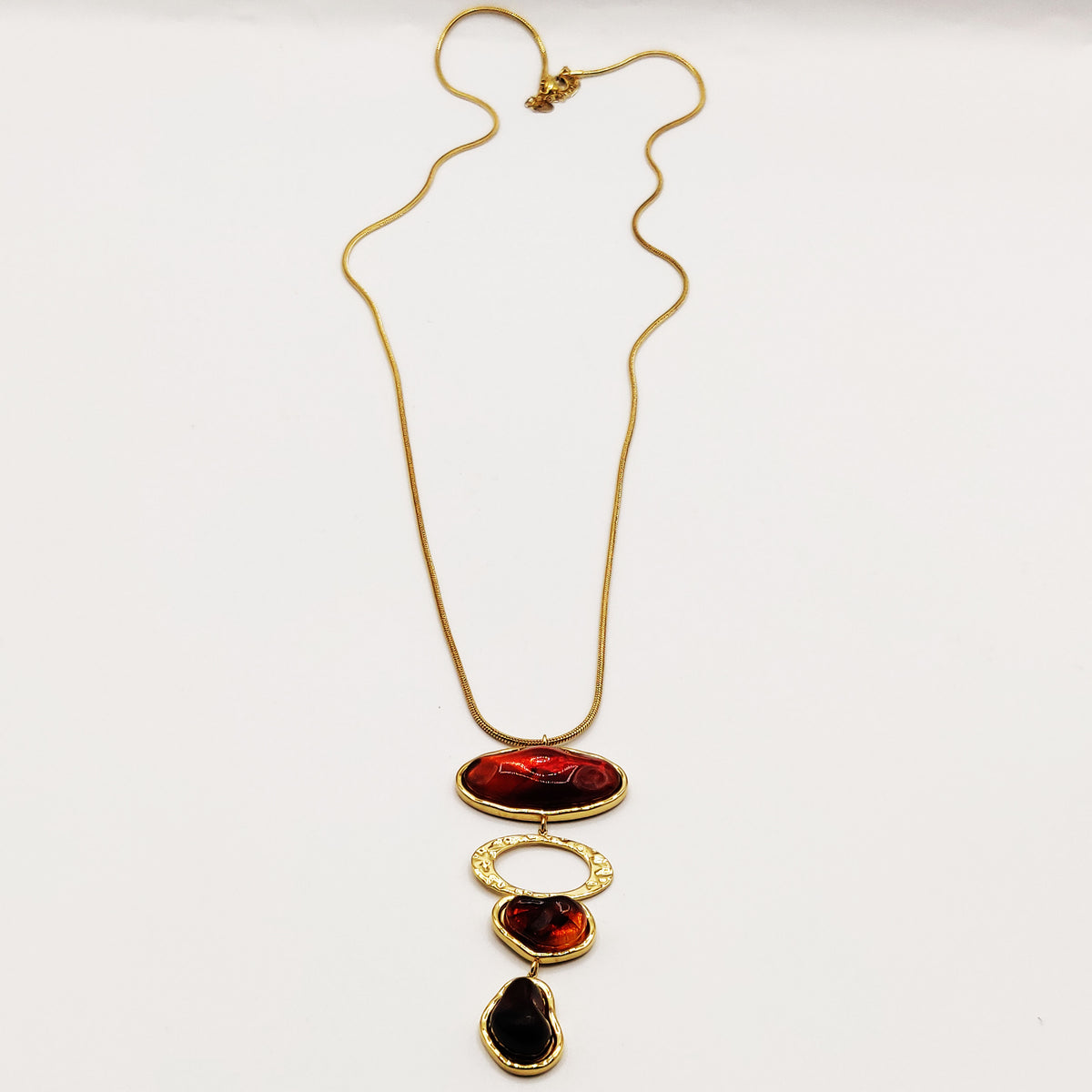 Collier / Sautoir Stylish Cristaux Marrons
