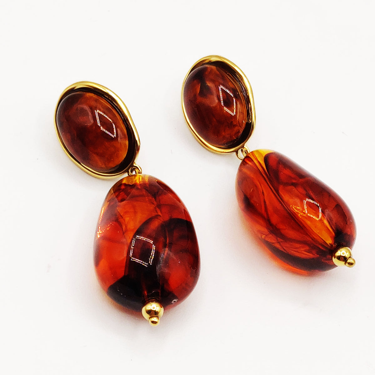 Boucles d'oreilles Stylish Cristaux Marrons