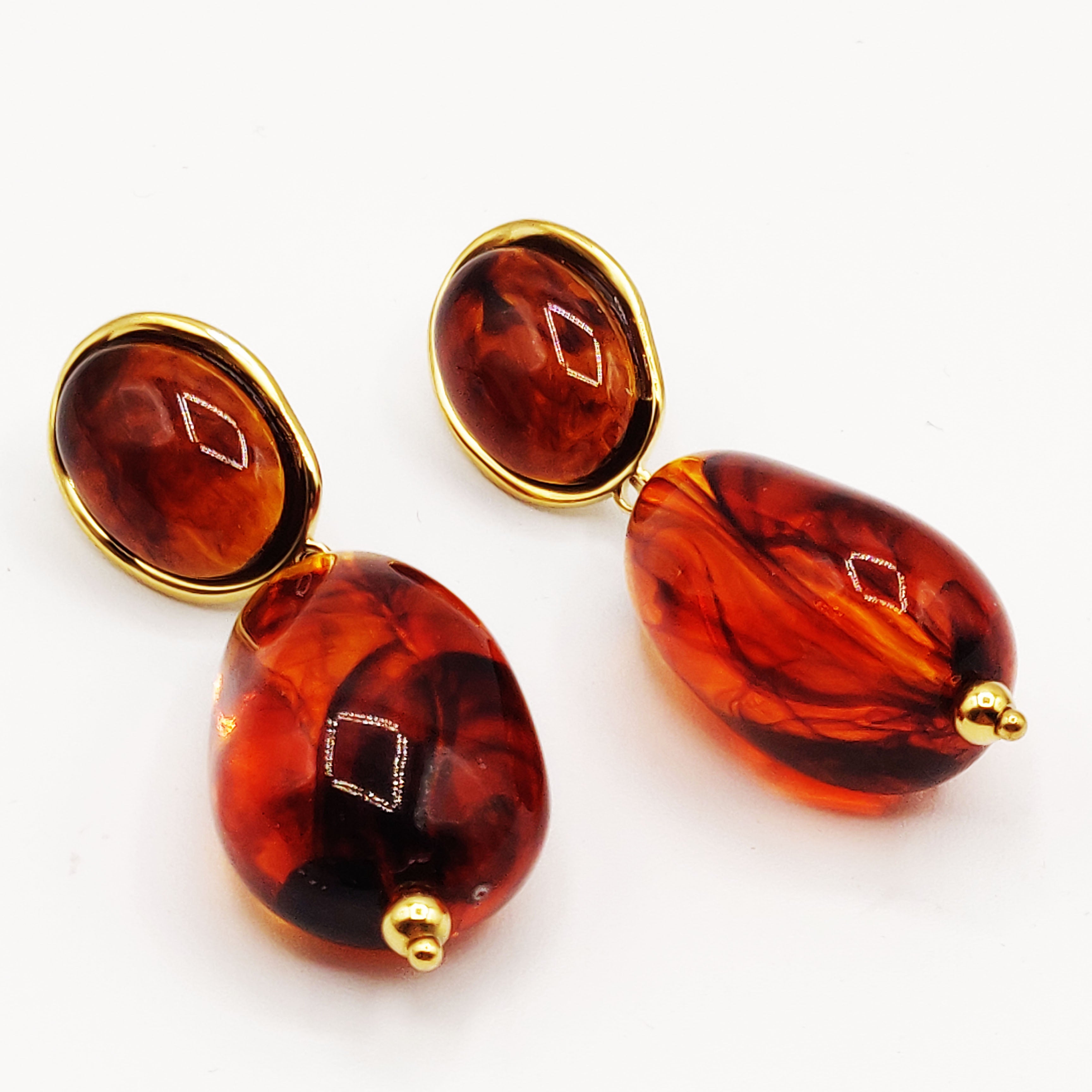 Boucles d'oreilles Stylish Cristaux Marrons