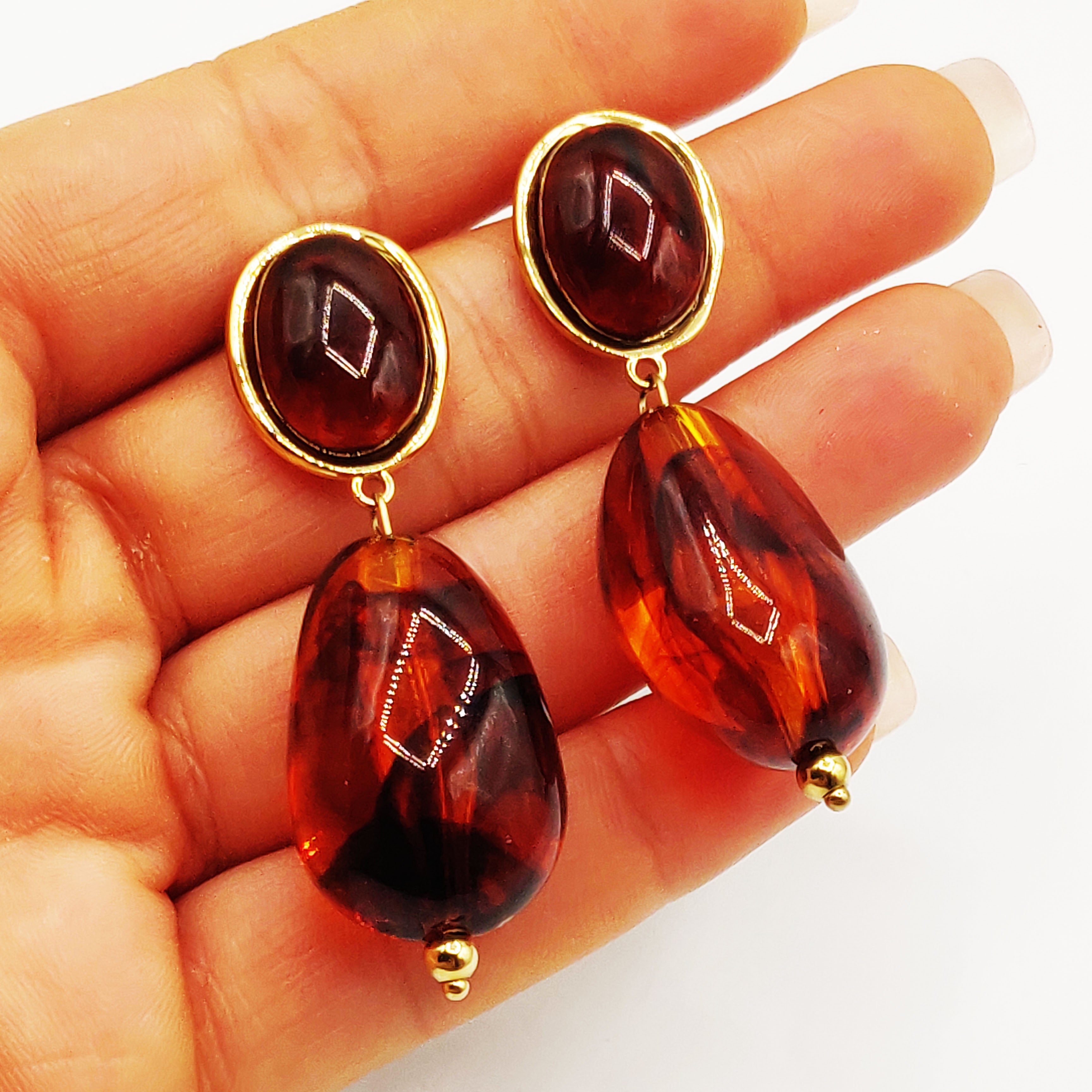 Boucles d'oreilles Stylish Cristaux Marrons