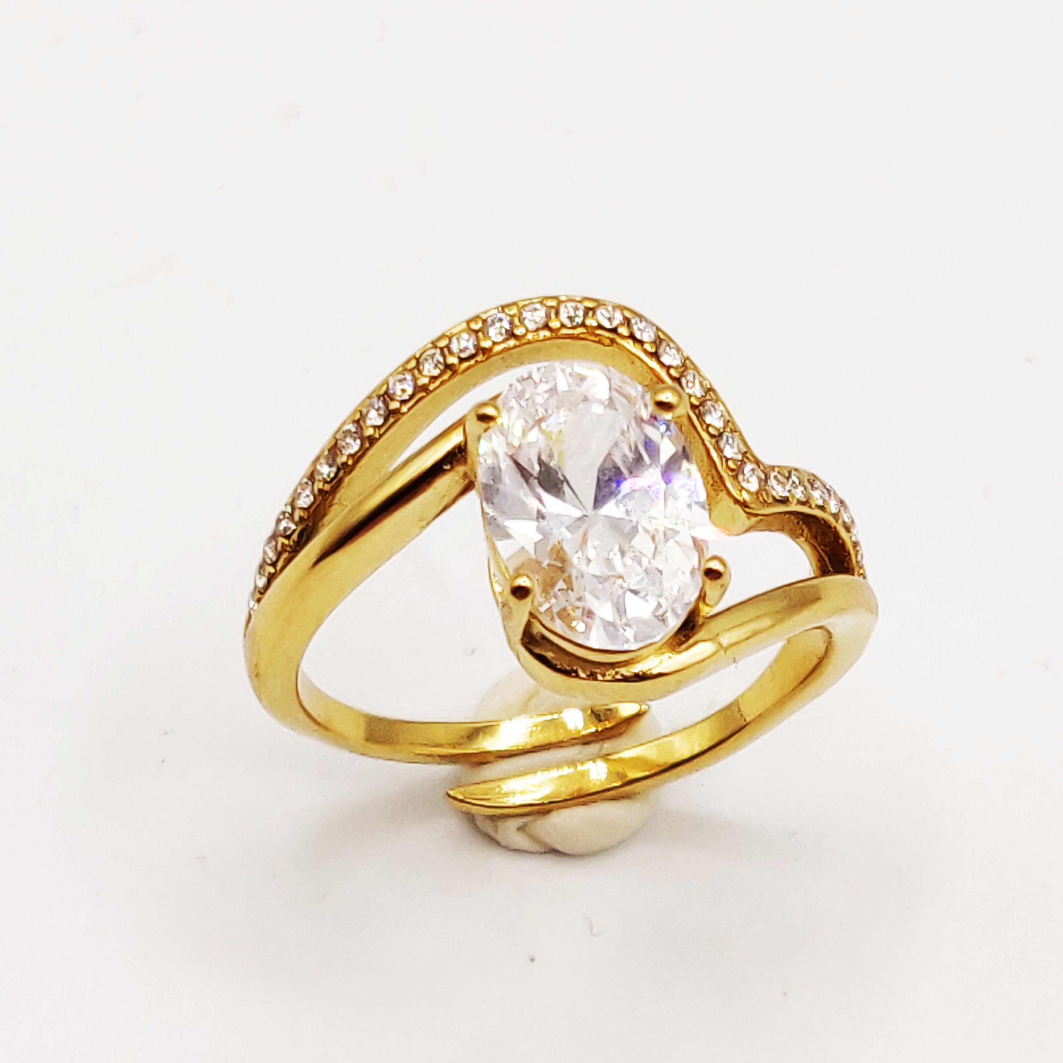 Bague Grand Cristal Vague Cristaux Luxe