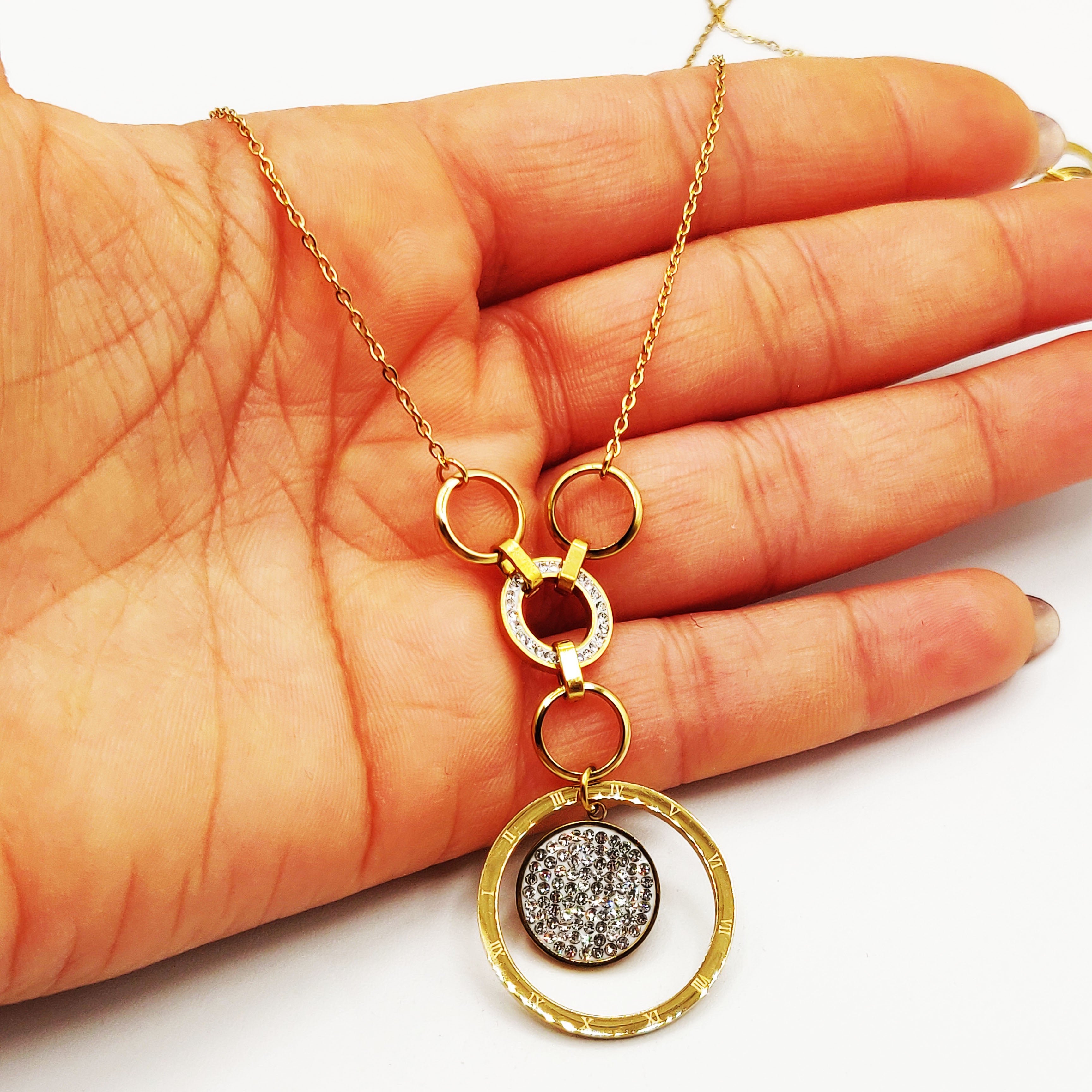 Collier Long Cercles Romain Luxe