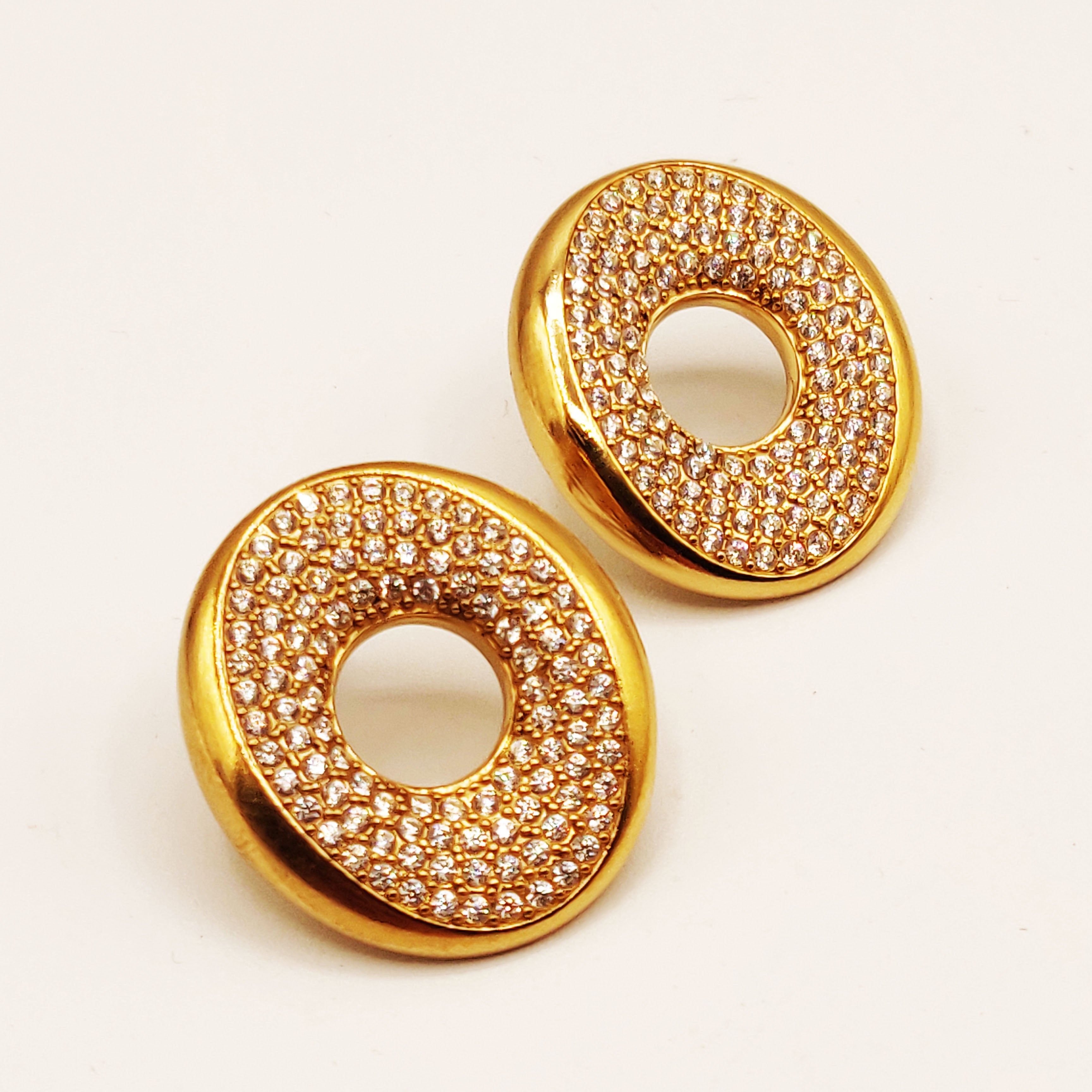 Boucles d'oreilles Pendentif Ovale Multi Cristaux Luxe