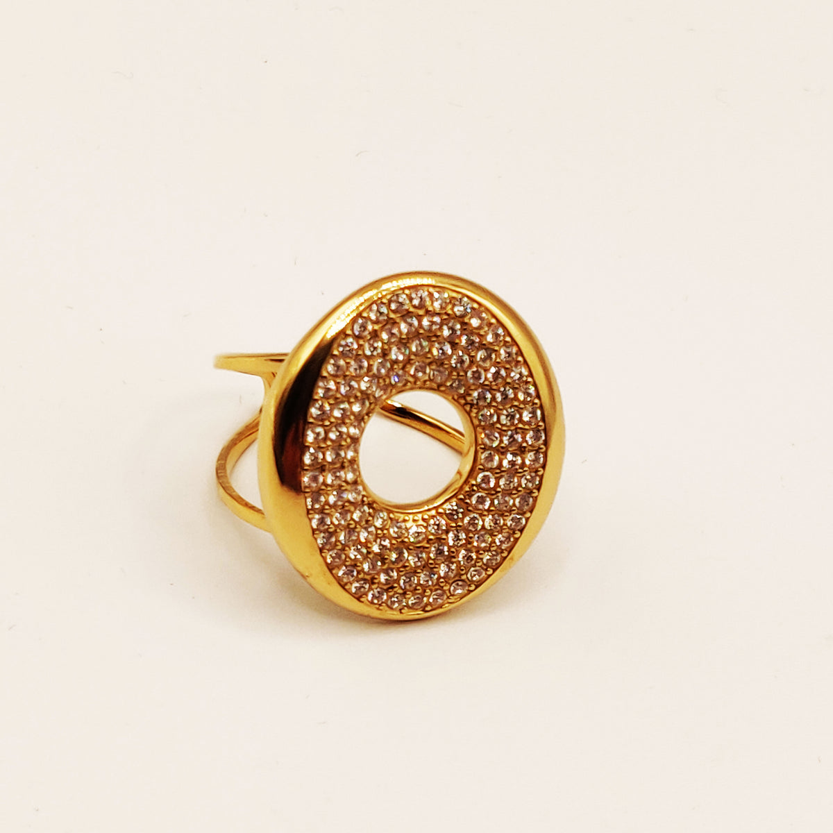 Bague Pendentif Ovale Multi Cristaux Luxe