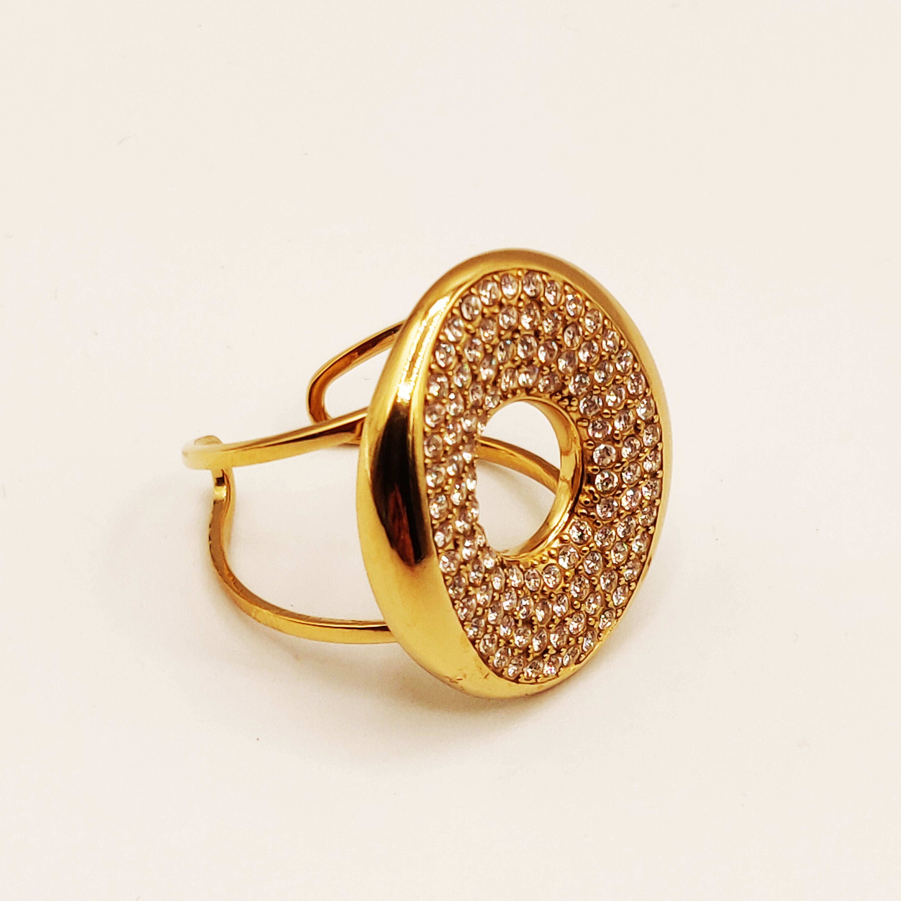 Bague Pendentif Ovale Multi Cristaux Luxe
