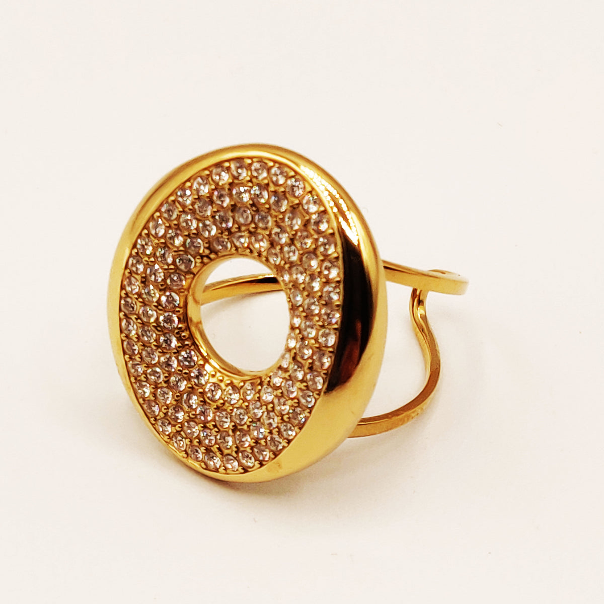 Bague Pendentif Ovale Multi Cristaux Luxe