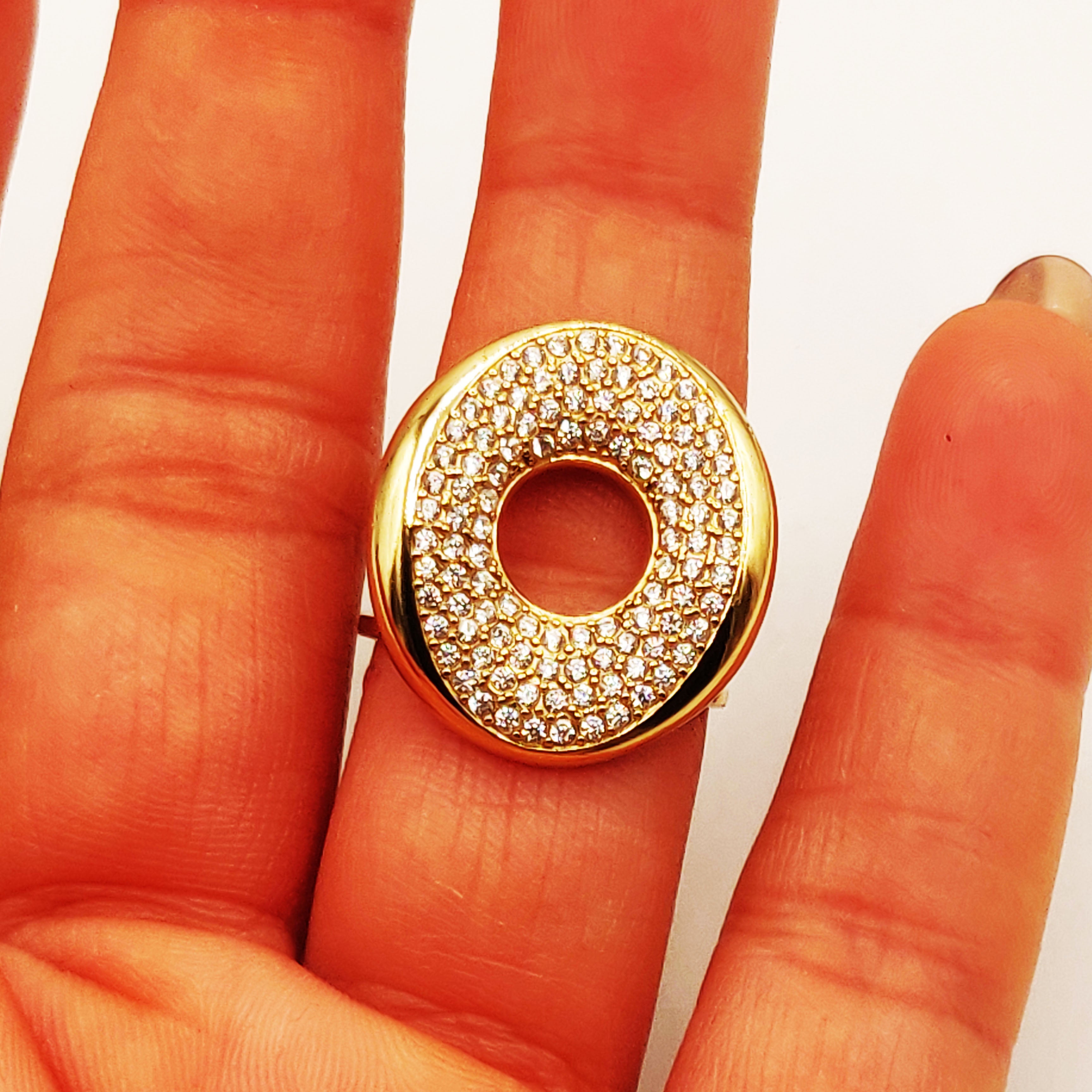 Bague Pendentif Ovale Multi Cristaux Luxe