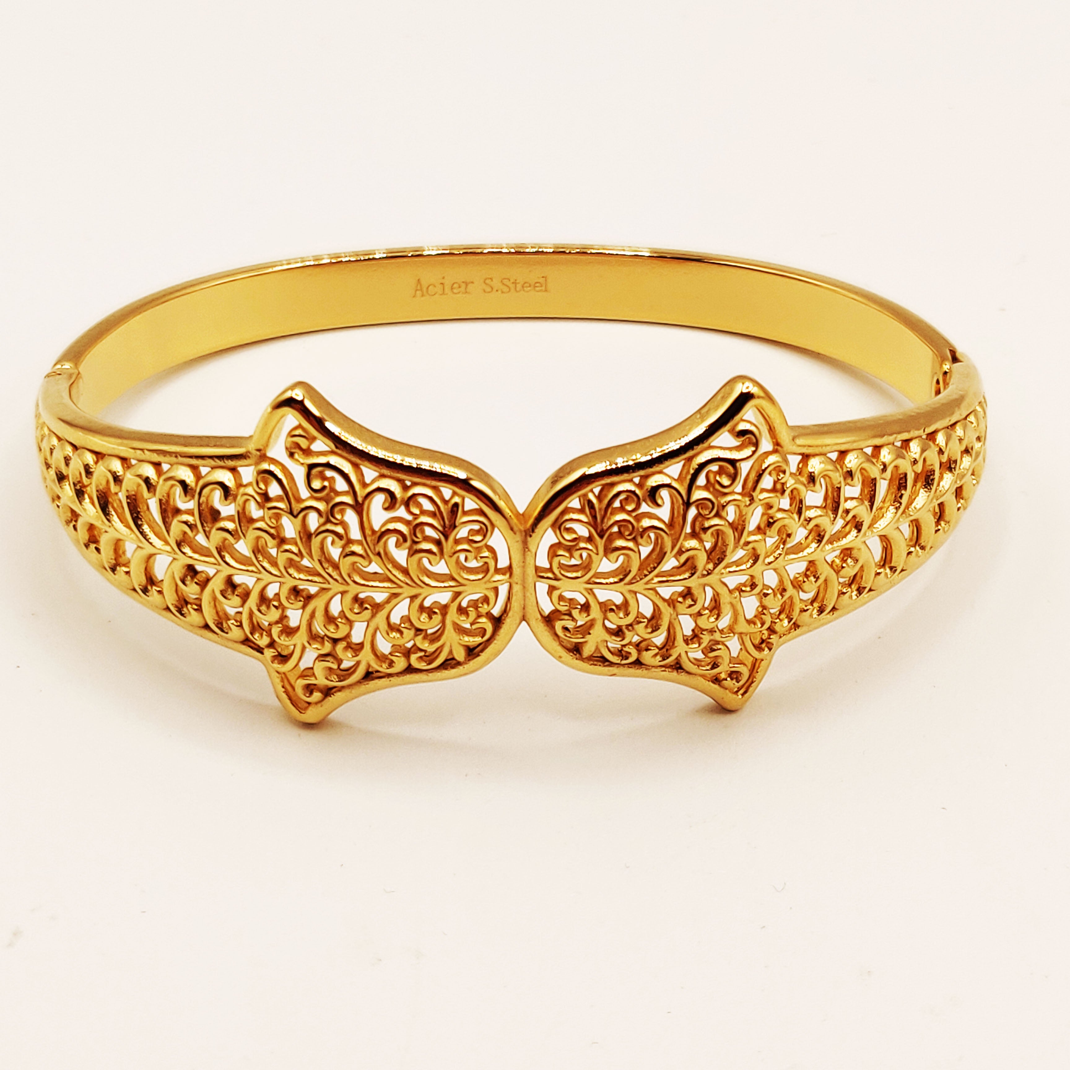 Bracelet Rigide Pendentif Main de Fatma Motifs Orientaux Luxe