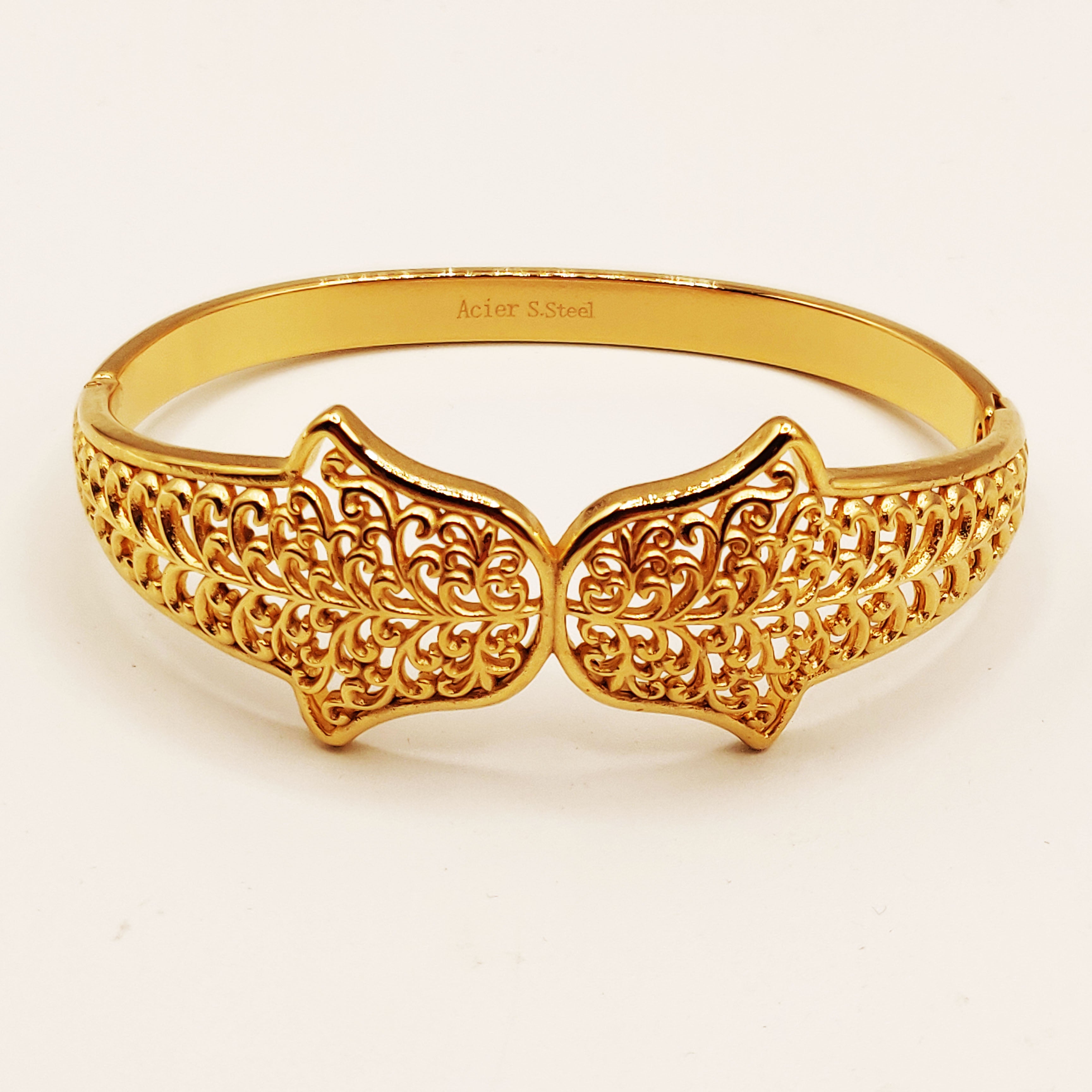 Bracelet Rigide Pendentif Main de Fatma Motifs Orientaux Luxe