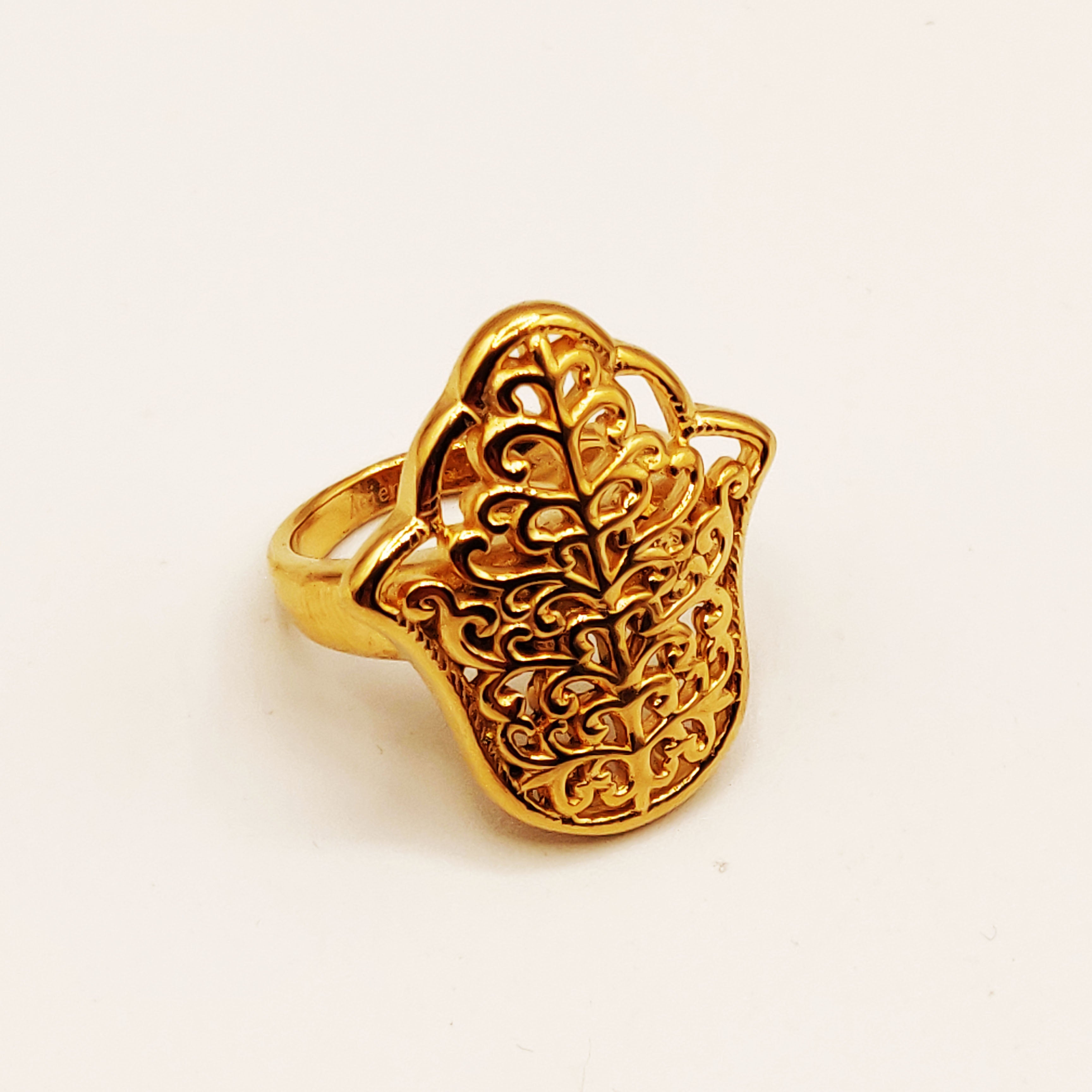 Bague Torsade Pendentif Main de Fatma Motifs Orientaux Luxe