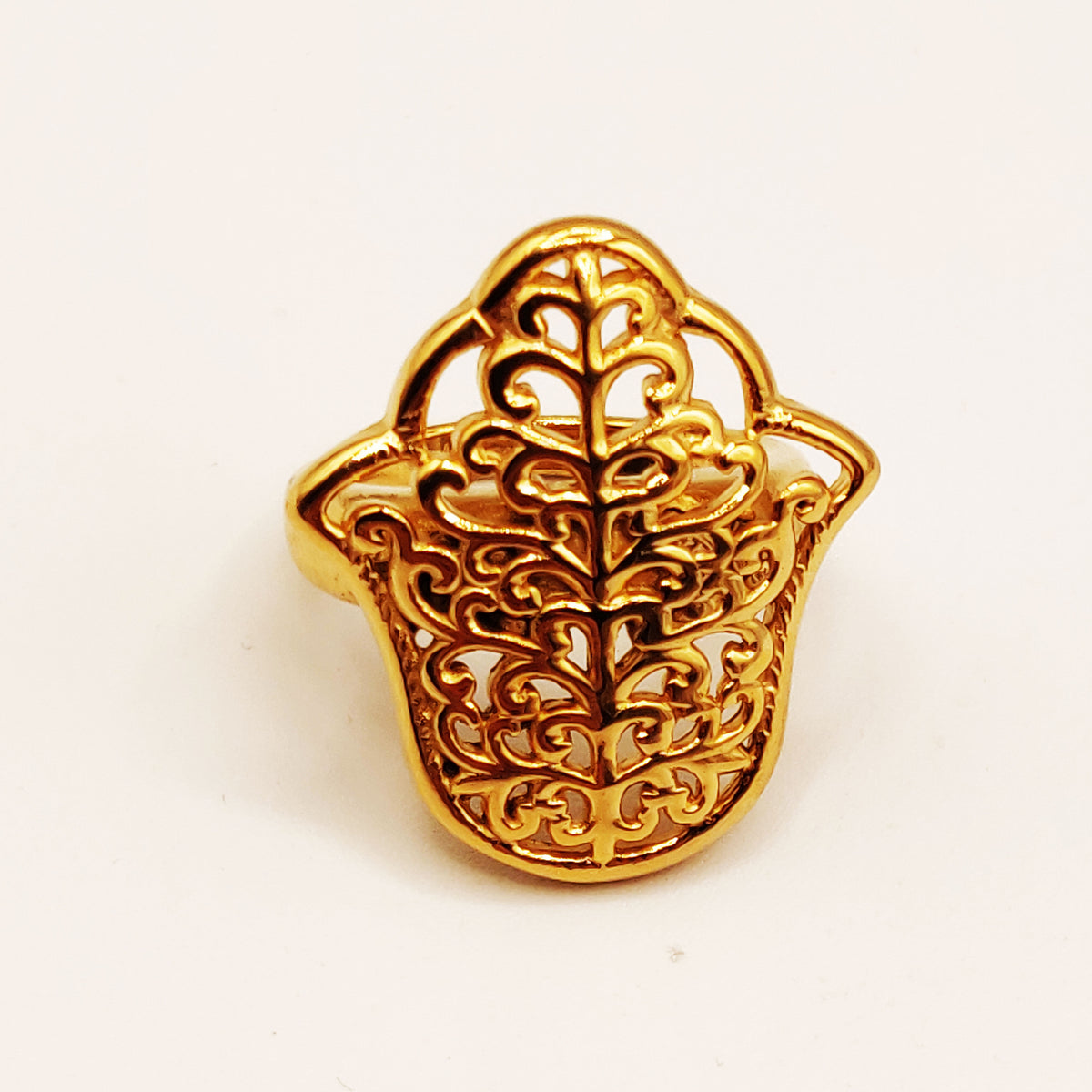 Bague Torsade Pendentif Main de Fatma Motifs Orientaux Luxe