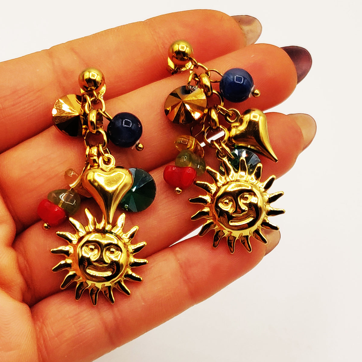 Boucles d'oreilles Multi Bibelots Colorés Soleil Luxe