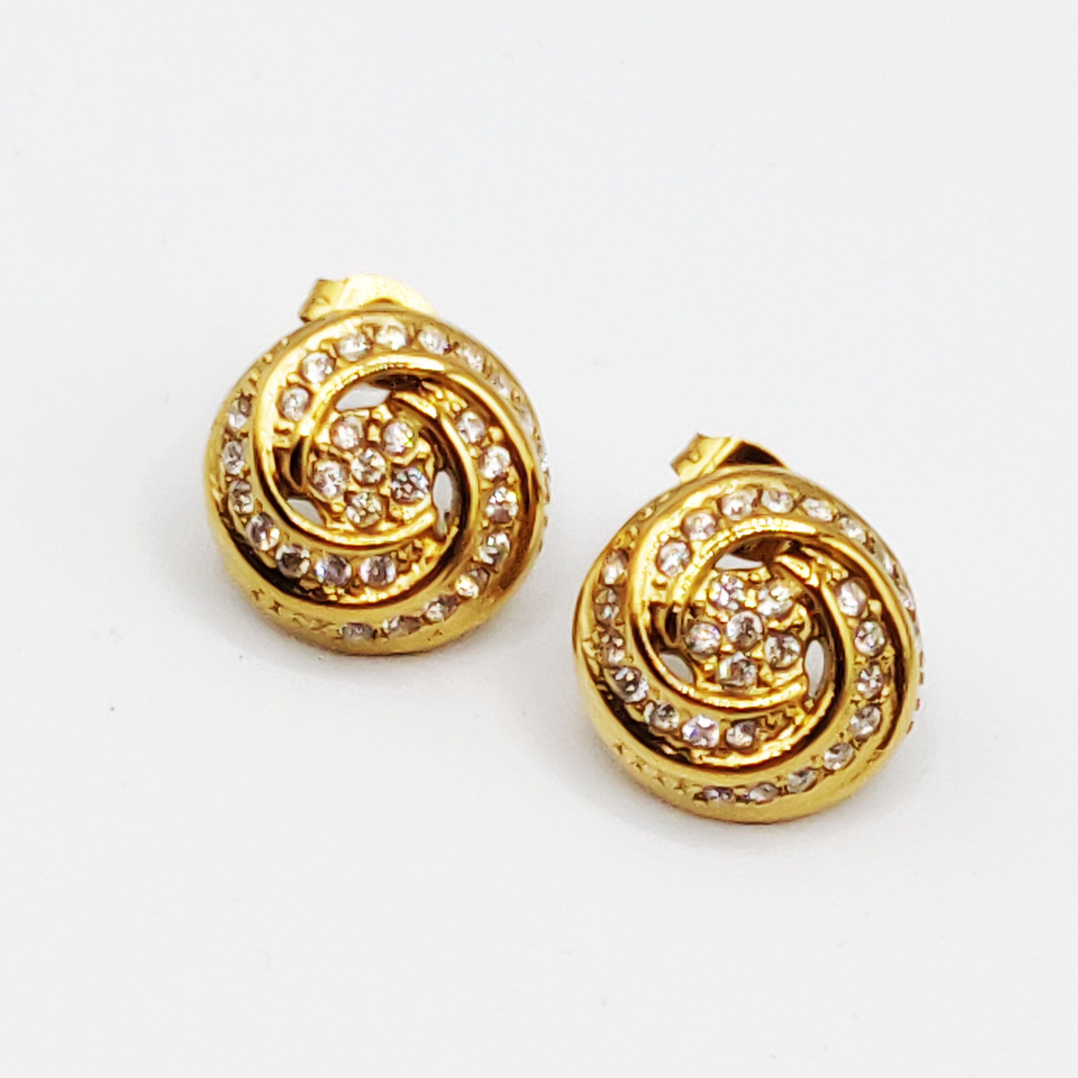 Boucles d'oreilles Fleur Tourbillon Cristaux