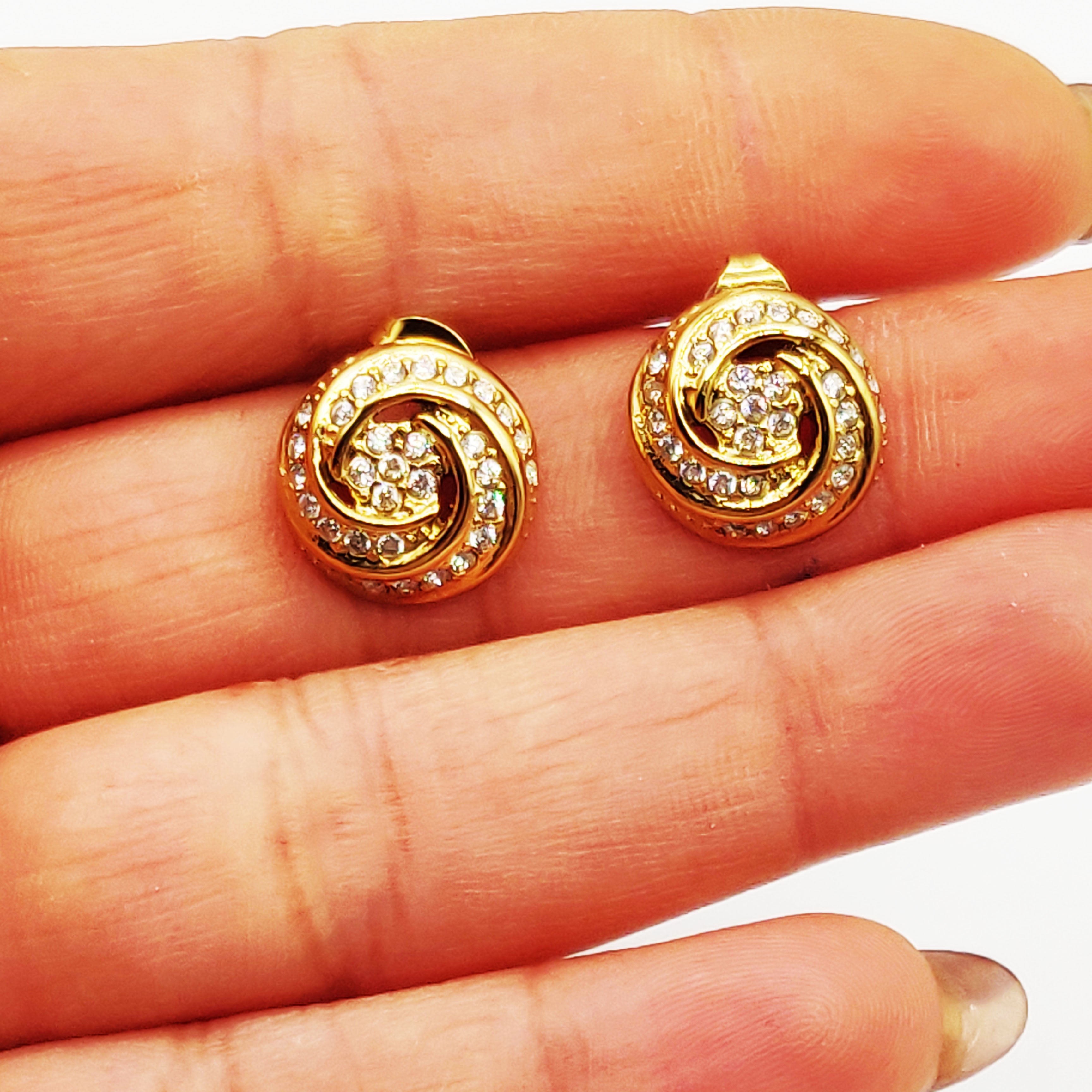 Boucles d'oreilles Fleur Tourbillon Cristaux