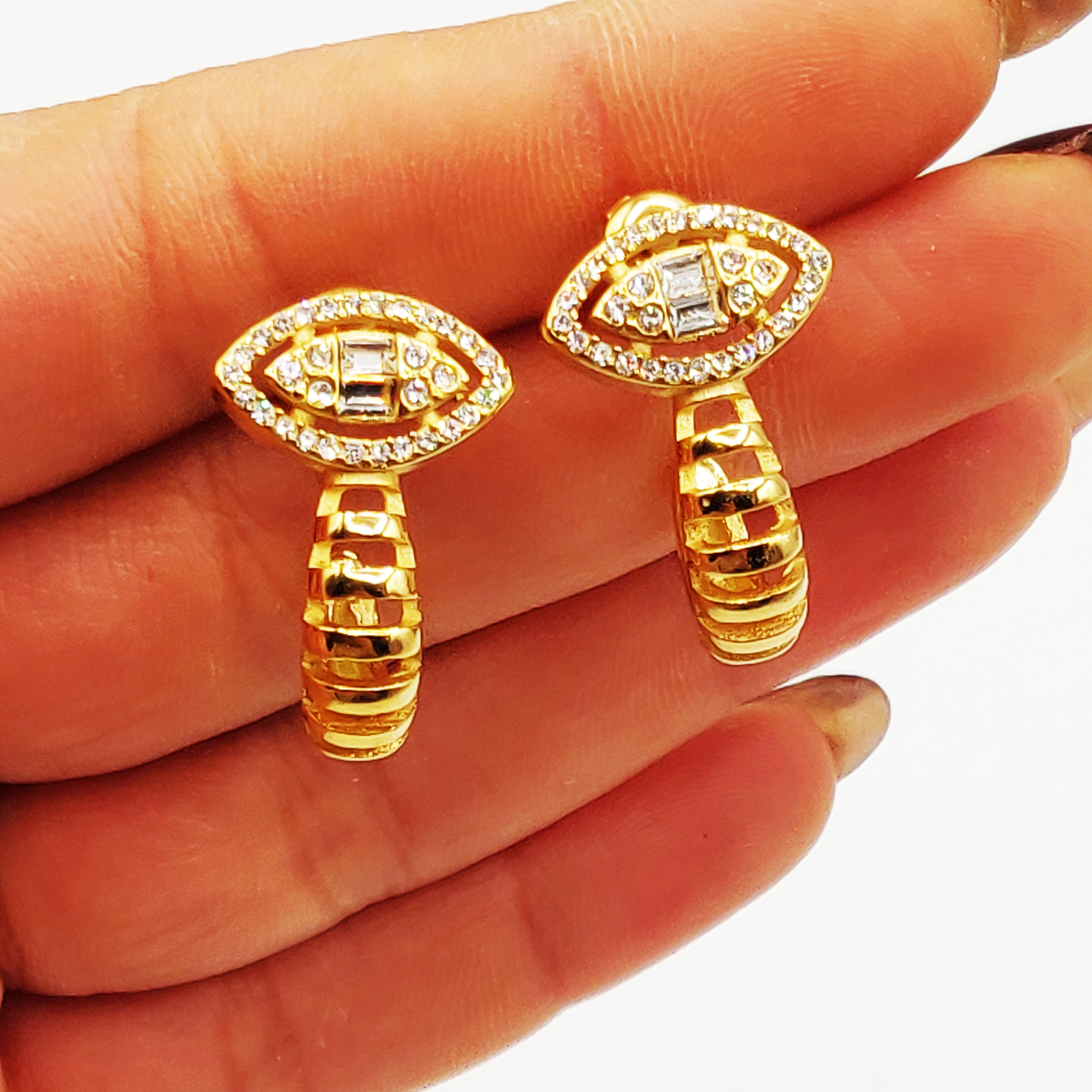 Boucles d'oreilles Cercle et Ovale Cristaux Luxe