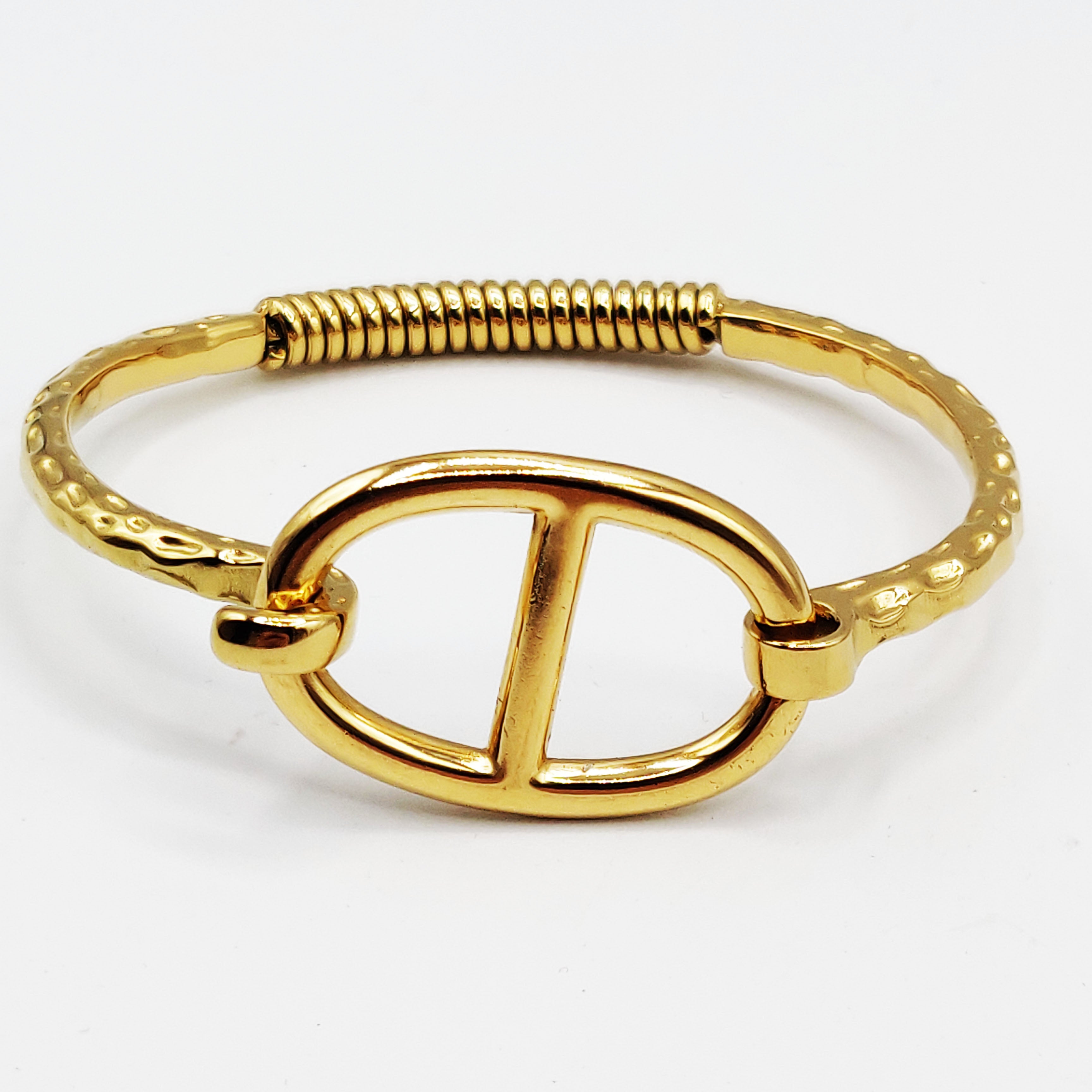 Bracelet Rigide Grand Pendentif H Luxe