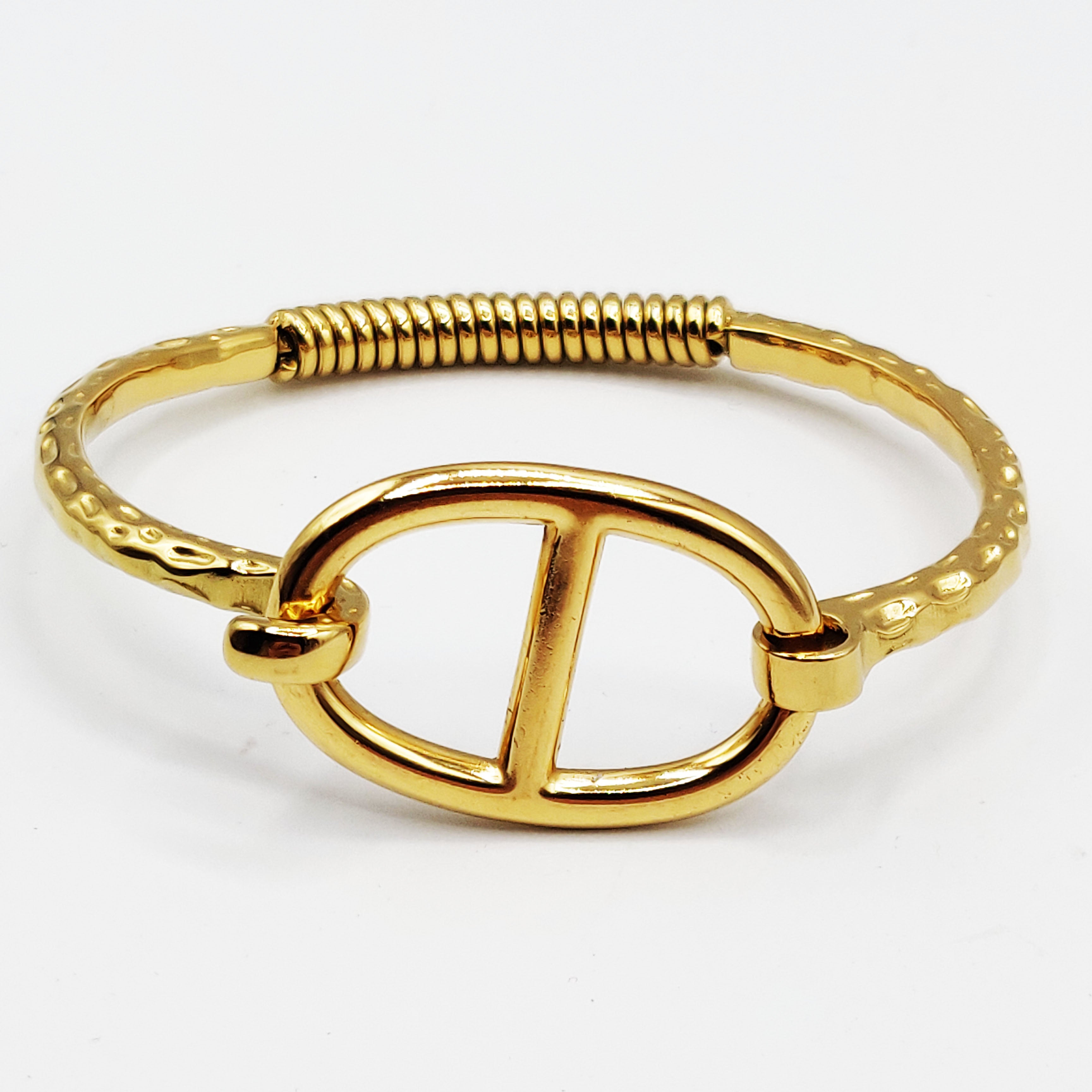 Bracelet Rigide Grand Pendentif H Luxe