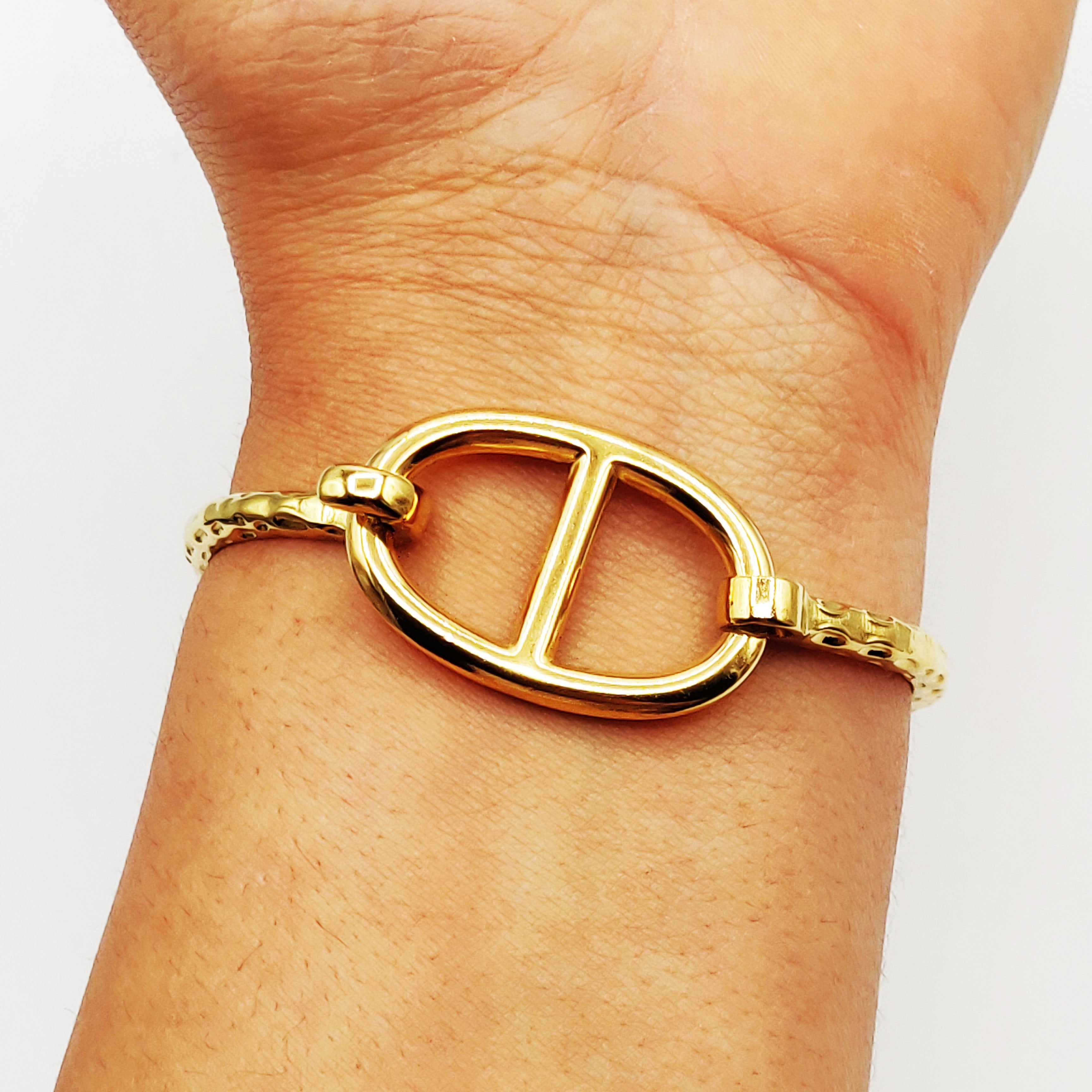 Bracelet Rigide Grand Pendentif H Luxe
