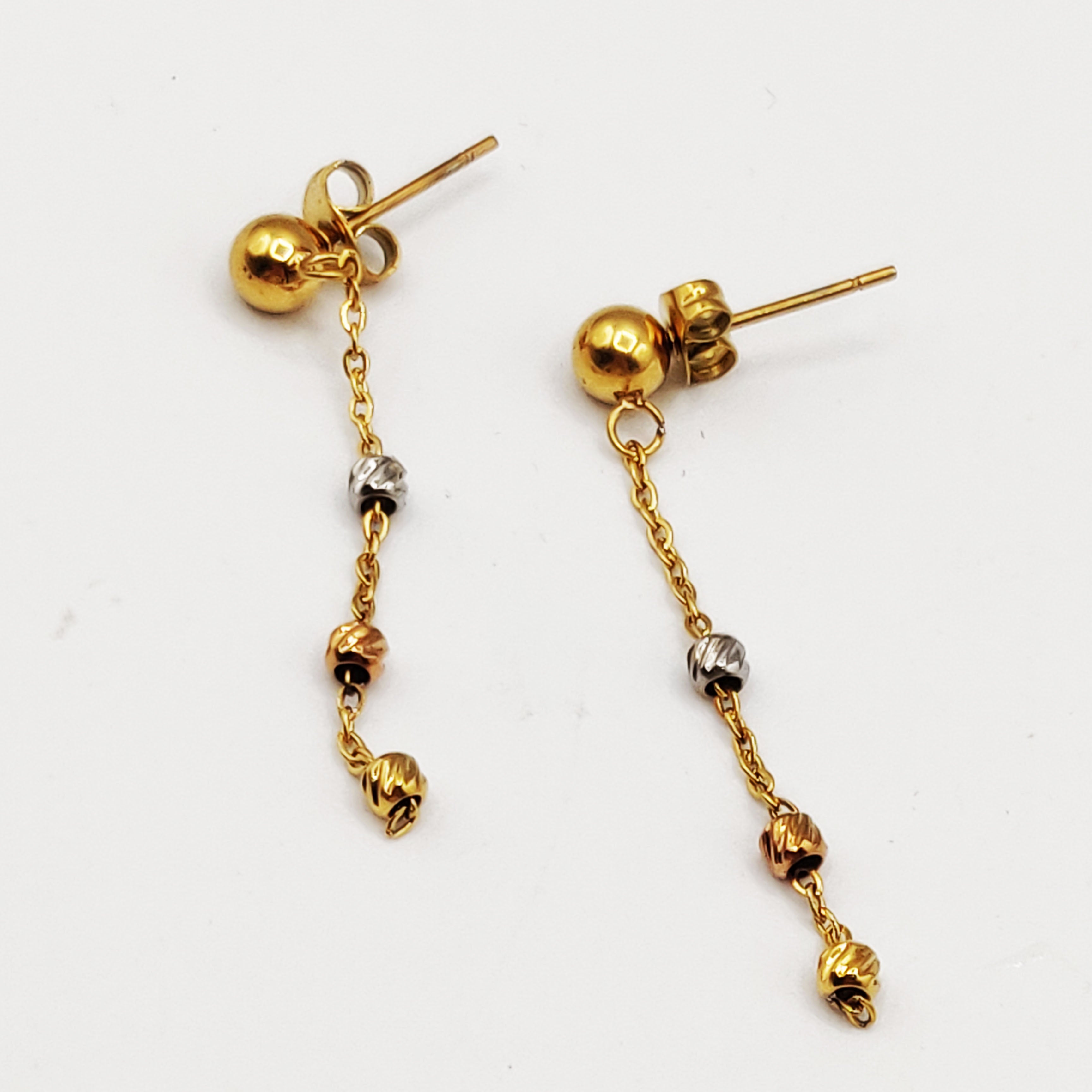 Boucles d'oreilles Multi Boules Tricolores Luxe
