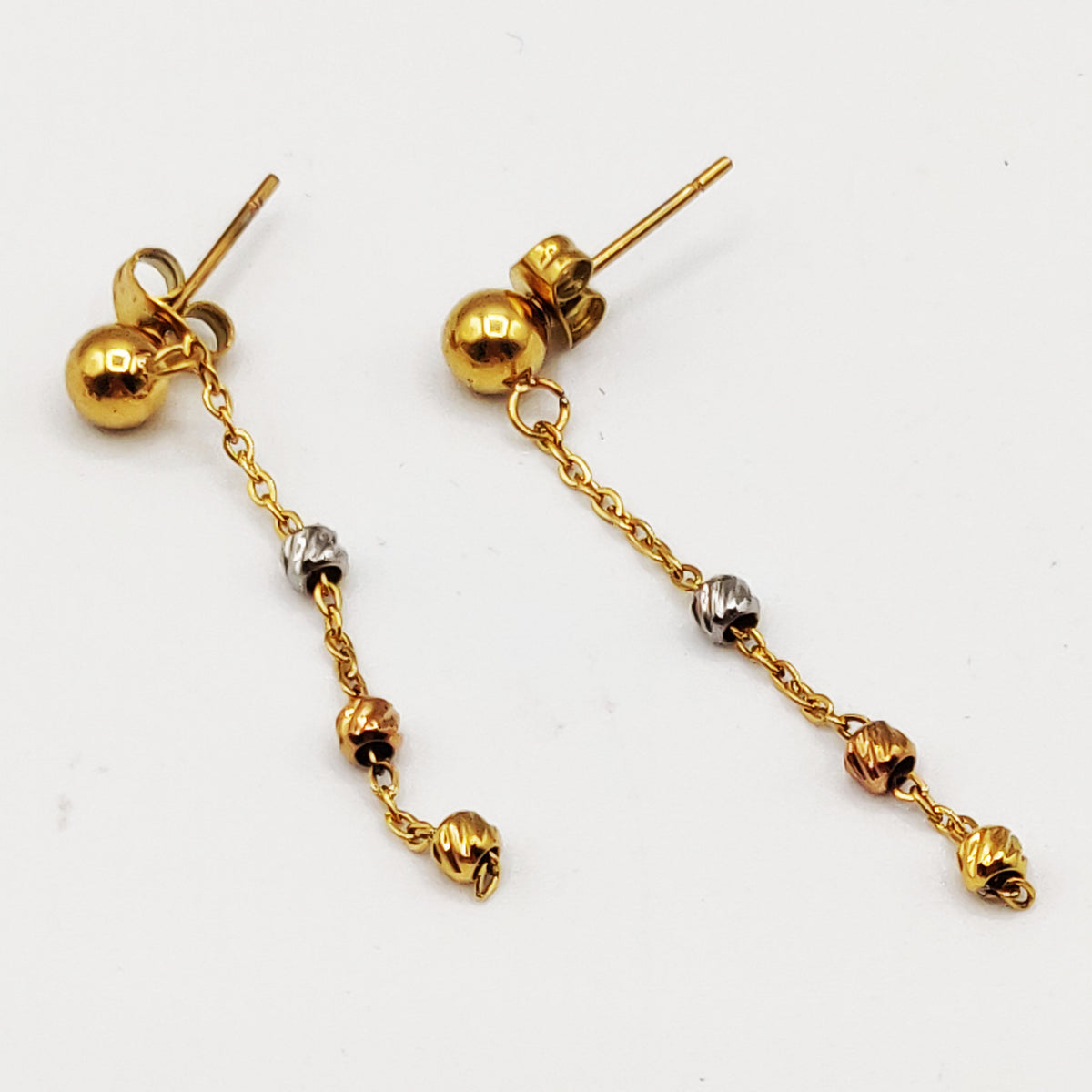 Boucles d'oreilles Multi Boules Tricolores Luxe
