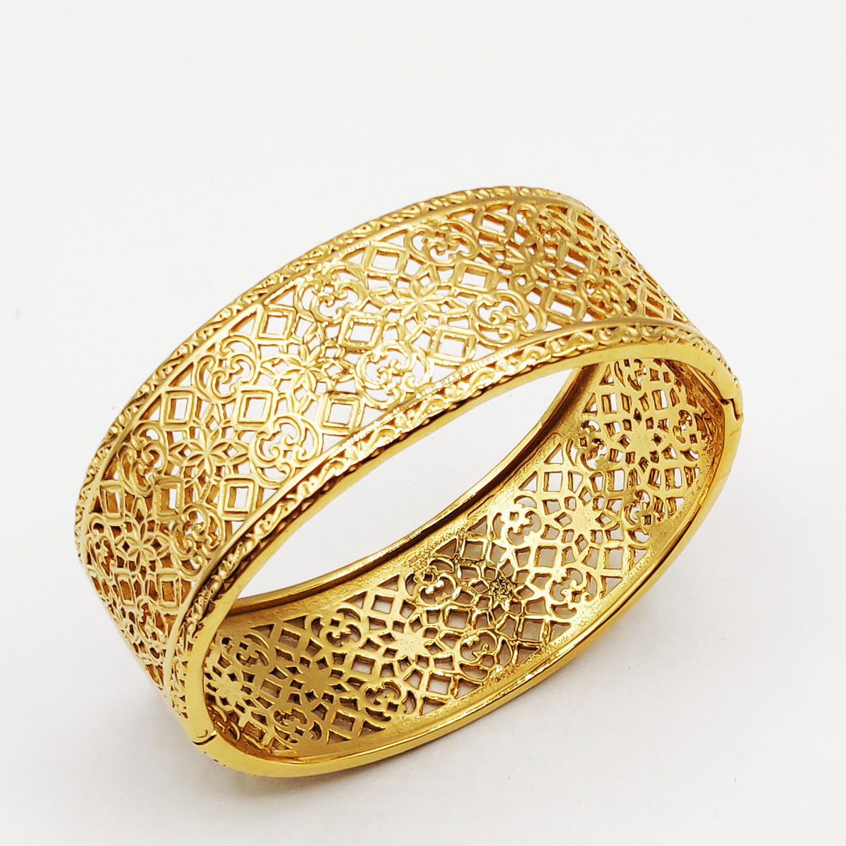 Bracelet Rigide Deblij Motifs Orientaux Rosaces Luxe