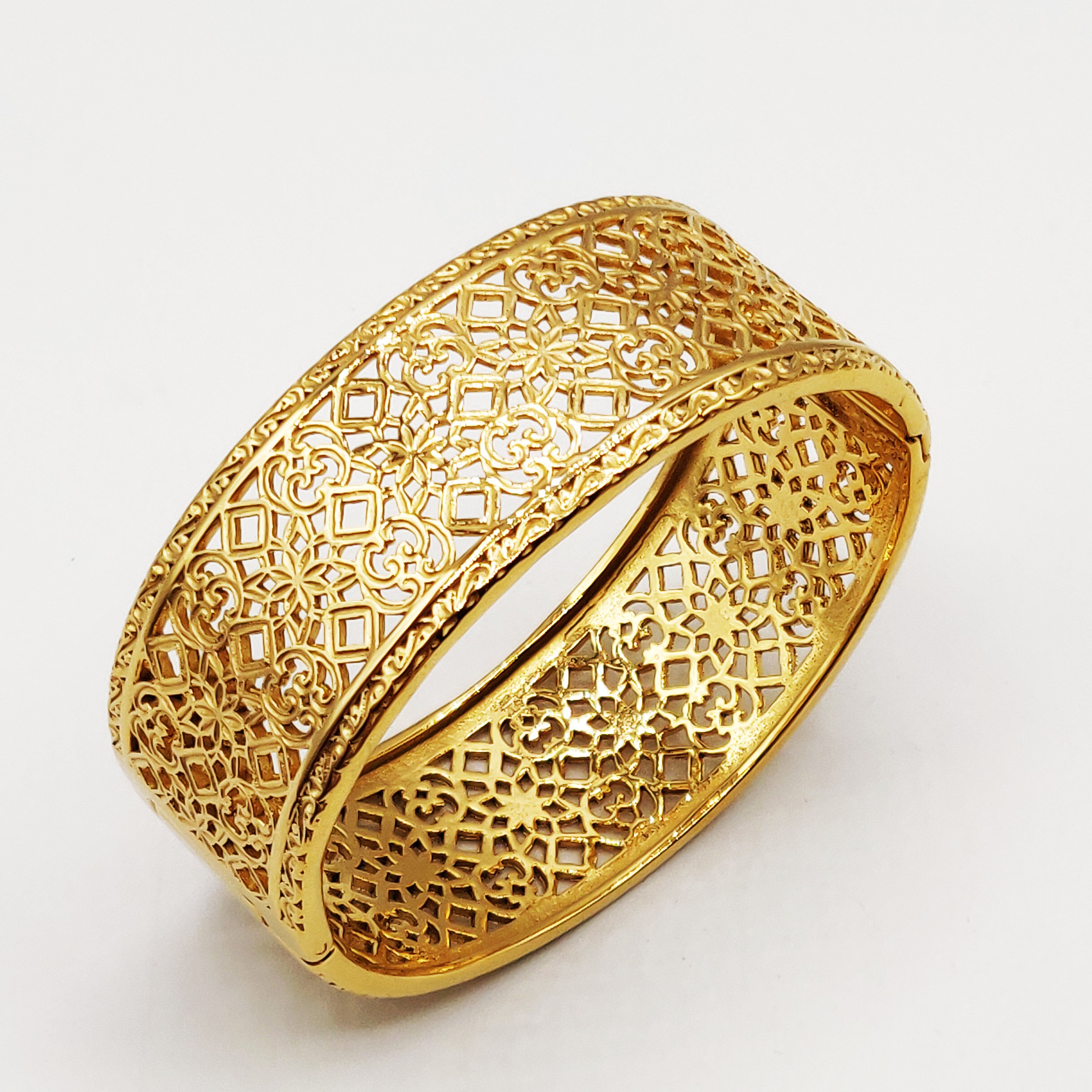 Bracelet Rigide Deblij Motifs Orientaux Rosaces Luxe