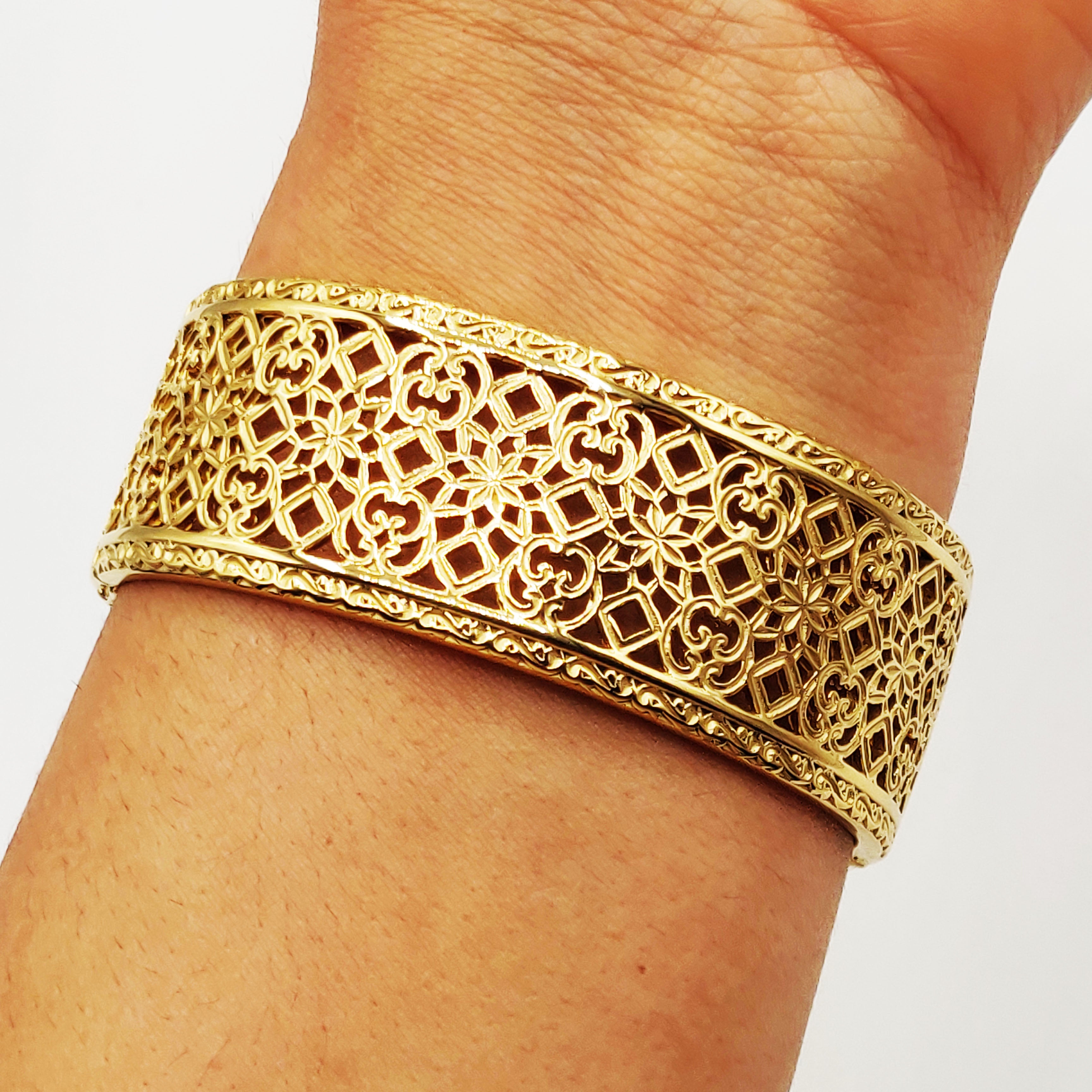 Bracelet Rigide Deblij Motifs Orientaux Rosaces Luxe