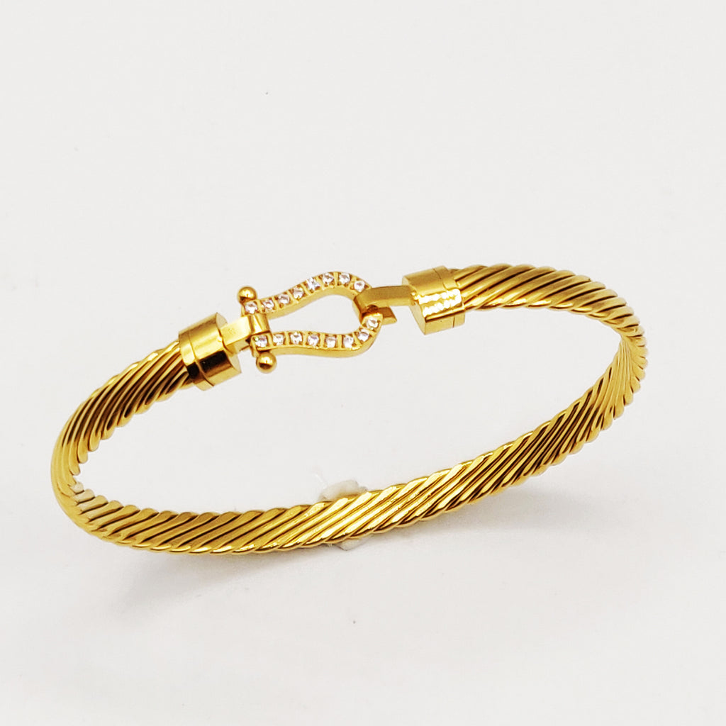 Bracelet Rigide Torsadé Strength Cristaux Luxe