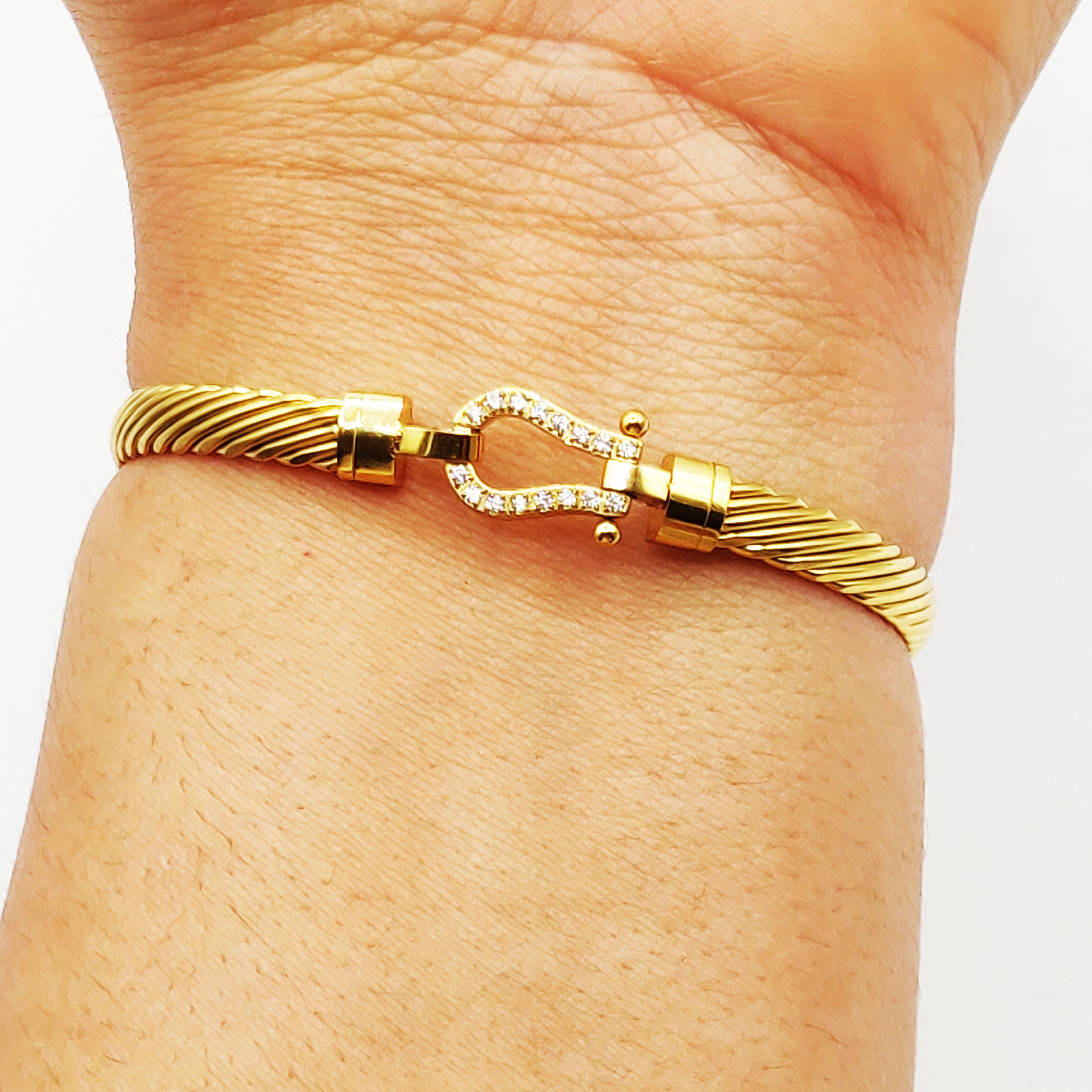 Bracelet Rigide Torsadé Strength Cristaux Luxe