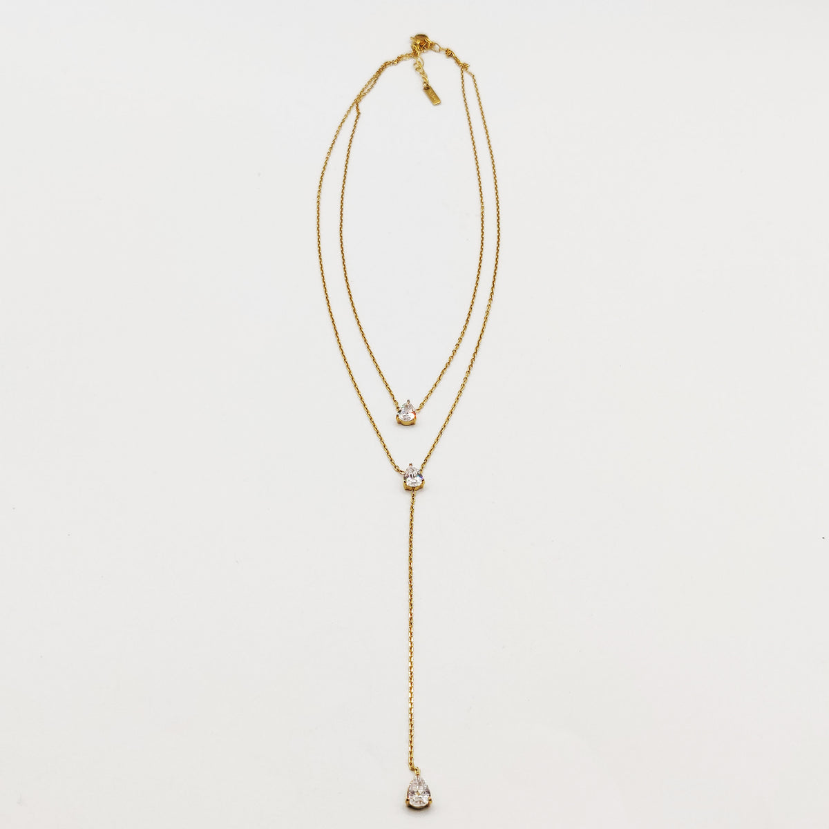 Collier Triple Cristaux Gouttes Descendant