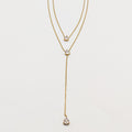 Collier Triple Cristaux Gouttes Descendant