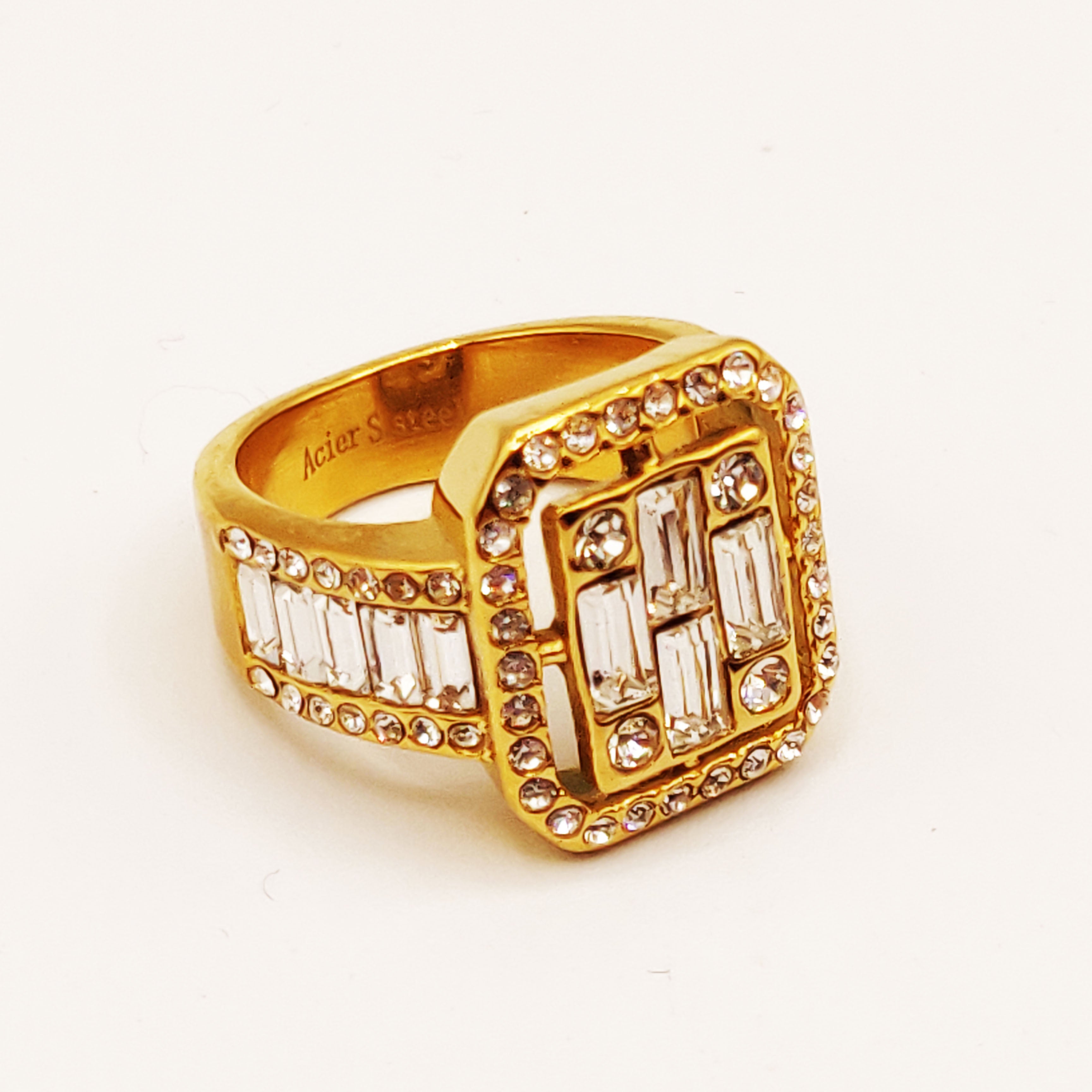 Bague Carré Multi Cristaux Luxe