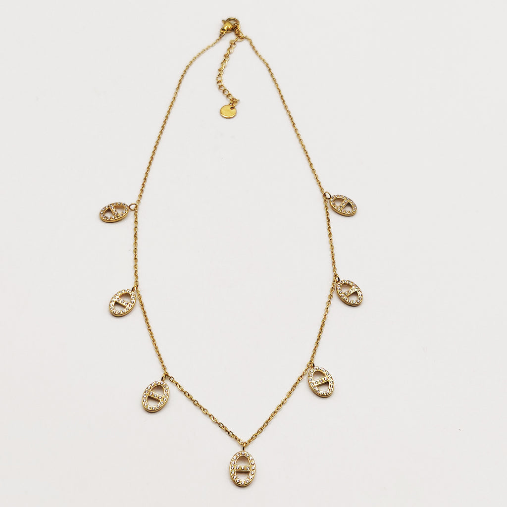 Collier Multi H Luxe Cristaux